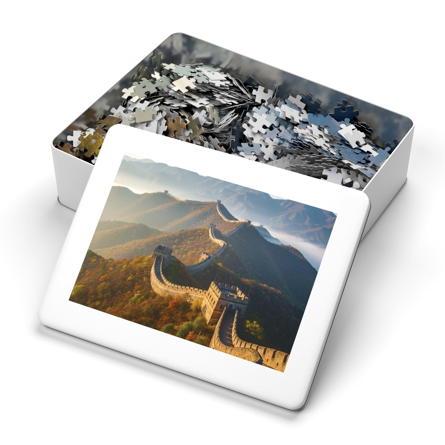 Great Wall of China Autumn Jigsaw Puzzle 🏯 Winding Stone Fortress, Mountain Ridges & Historic Wonder