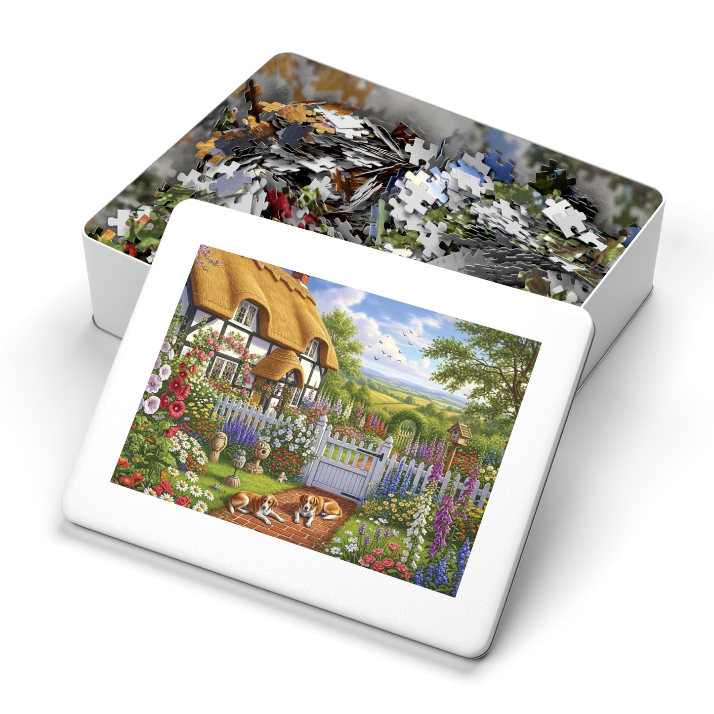 Cozy Cottage Garden Scene Jigsaw Puzzle English Country Home