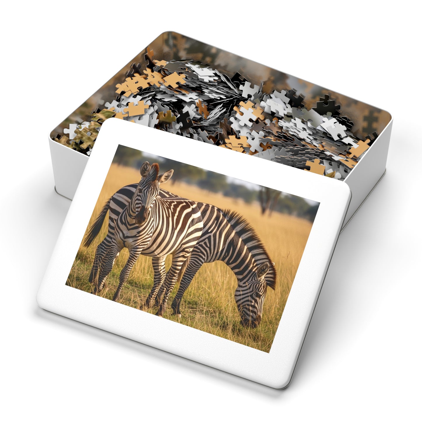 Zebra Savannah Jigsaw Puzzle African Wildlife Nature Grassland Art