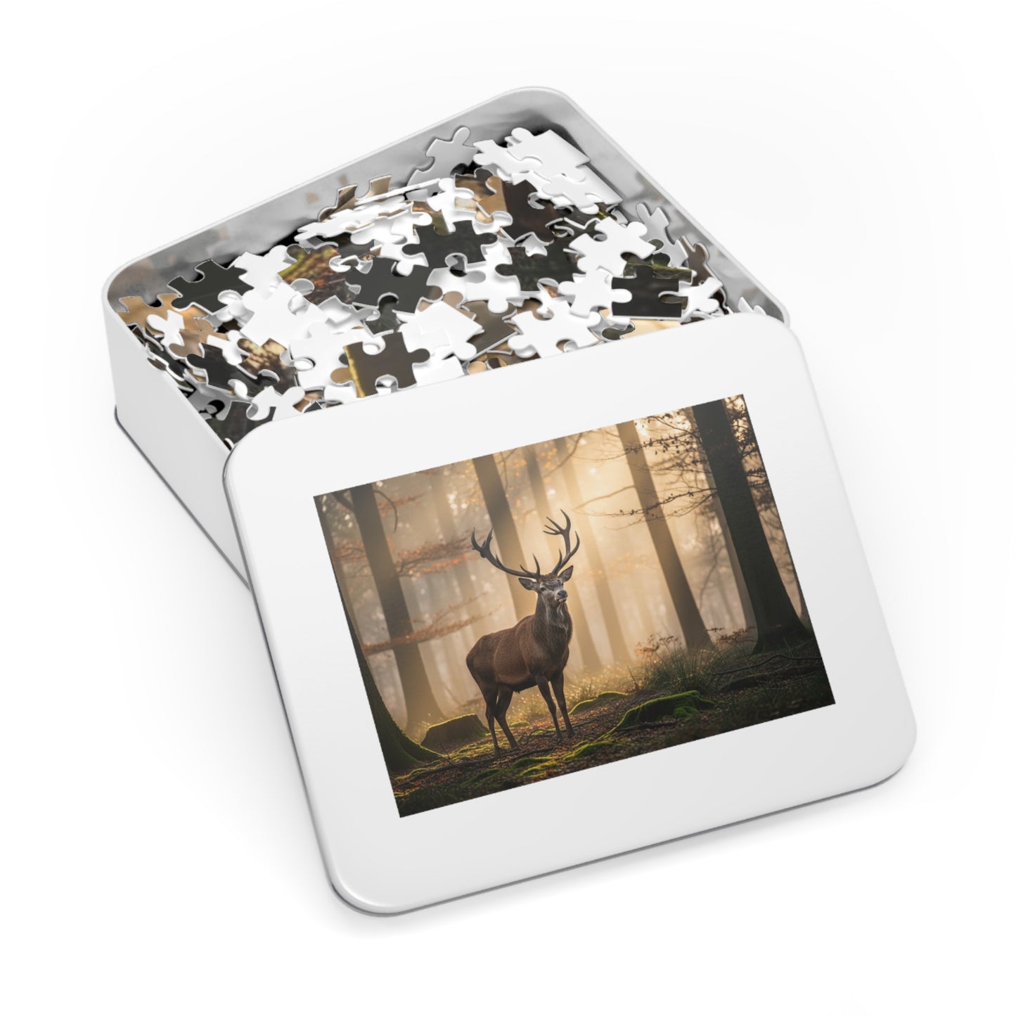 Stag Forest Jigsaw Puzzle Woodland Deer Nature Wildlife Art