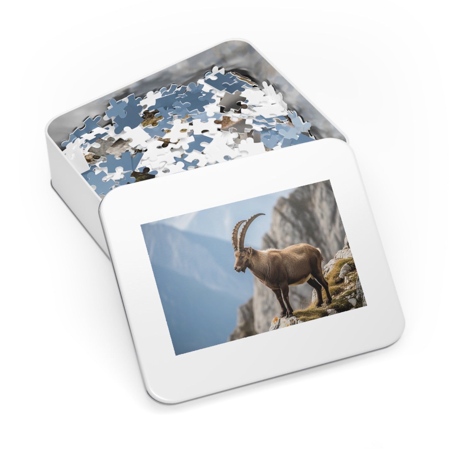 Alpine Ibex Scenic Jigsaw Puzzle (with Tin)