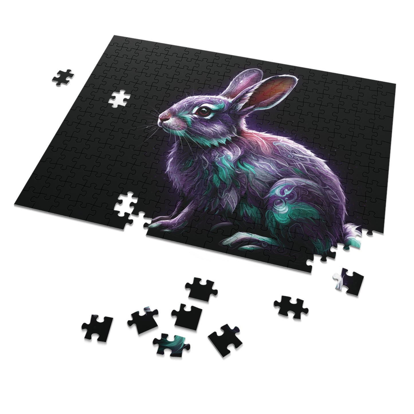 30, 110, 252, 500 Mystical Rabbit Jigsaw Puzzle, Mystical Bunny Puzzle, Radiant and Magical Animal Puzzle, Bright and Enchanted Creature Art