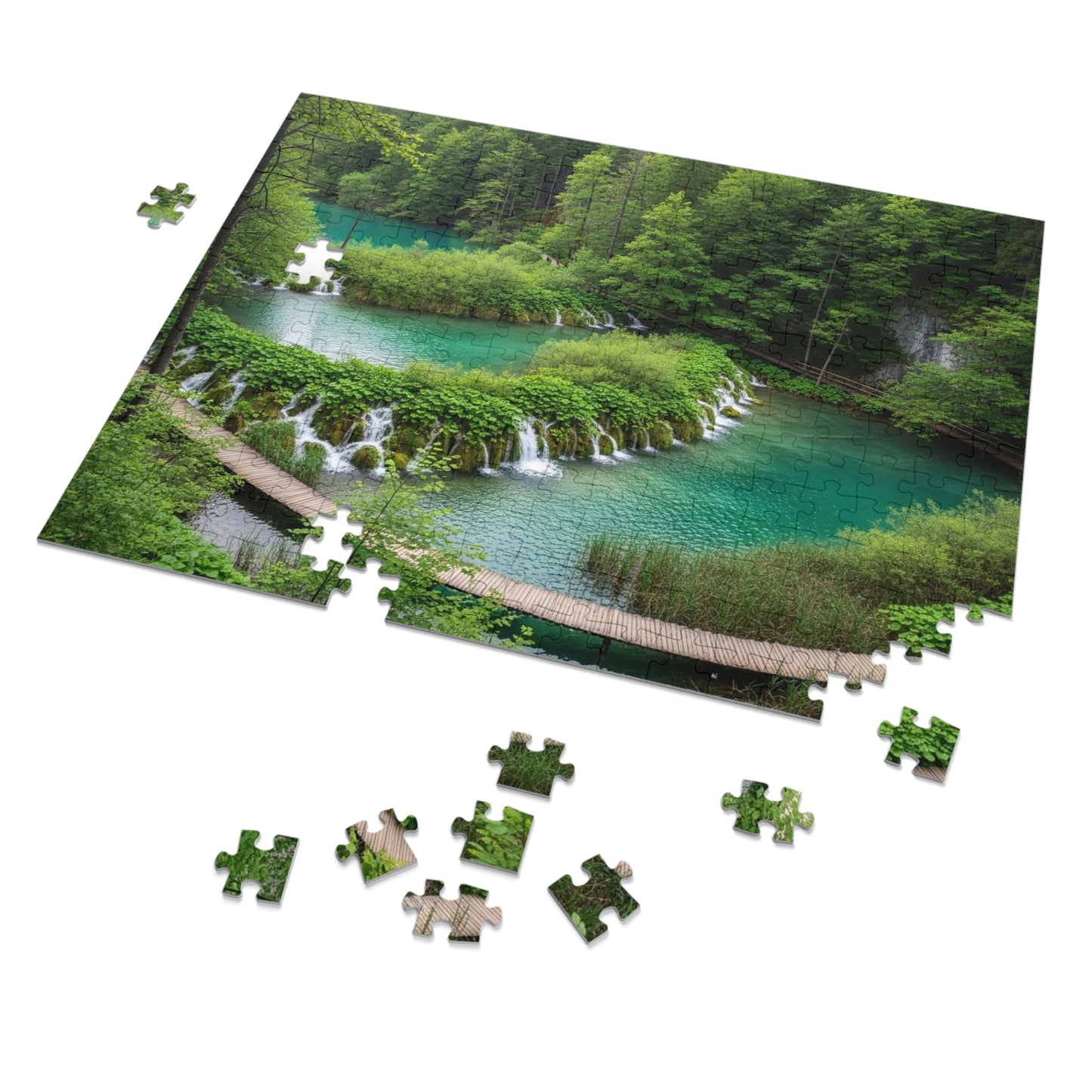 Plitvice Lakes National Park Jigsaw Puzzle 🌿 Emerald Waterfalls, Wooden Walkways & Croatian Nature Wonder
