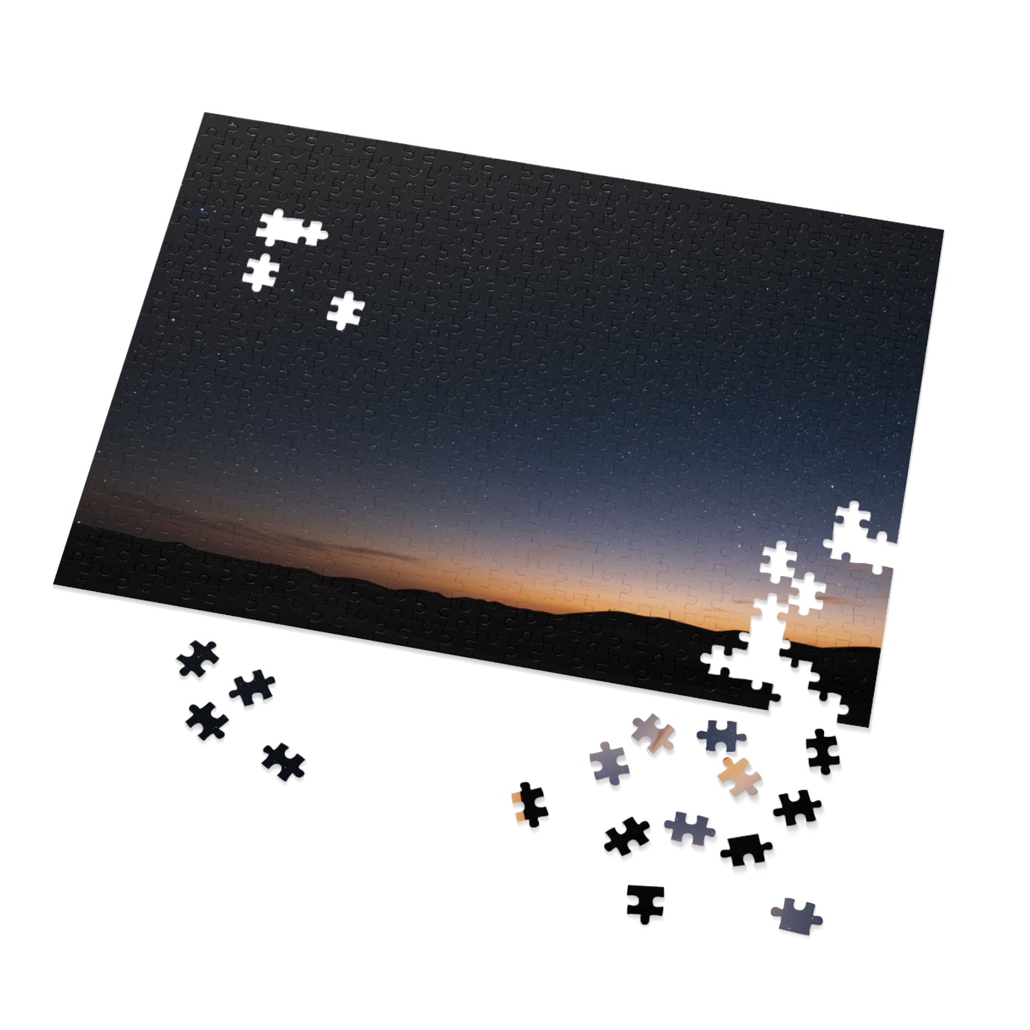 110, 252, 500, 1000, 2000 Starry Night Jigsaw Puzzle with Metal Tin, Desert Night Sky Puzzle, Stargazing Puzzle, Peaceful Landscape Puzzle