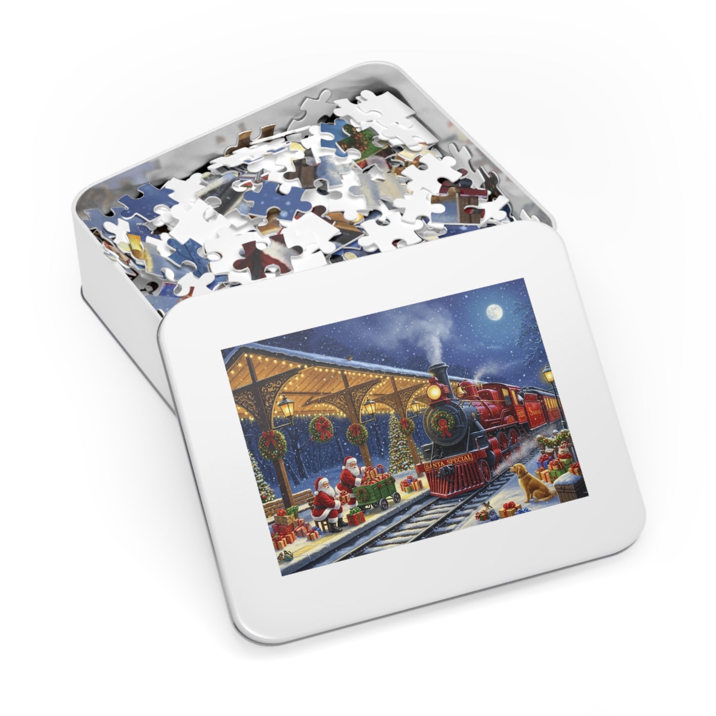 Santa Special Christmas Train Jigsaw Puzzle Magical Winter Night Scene