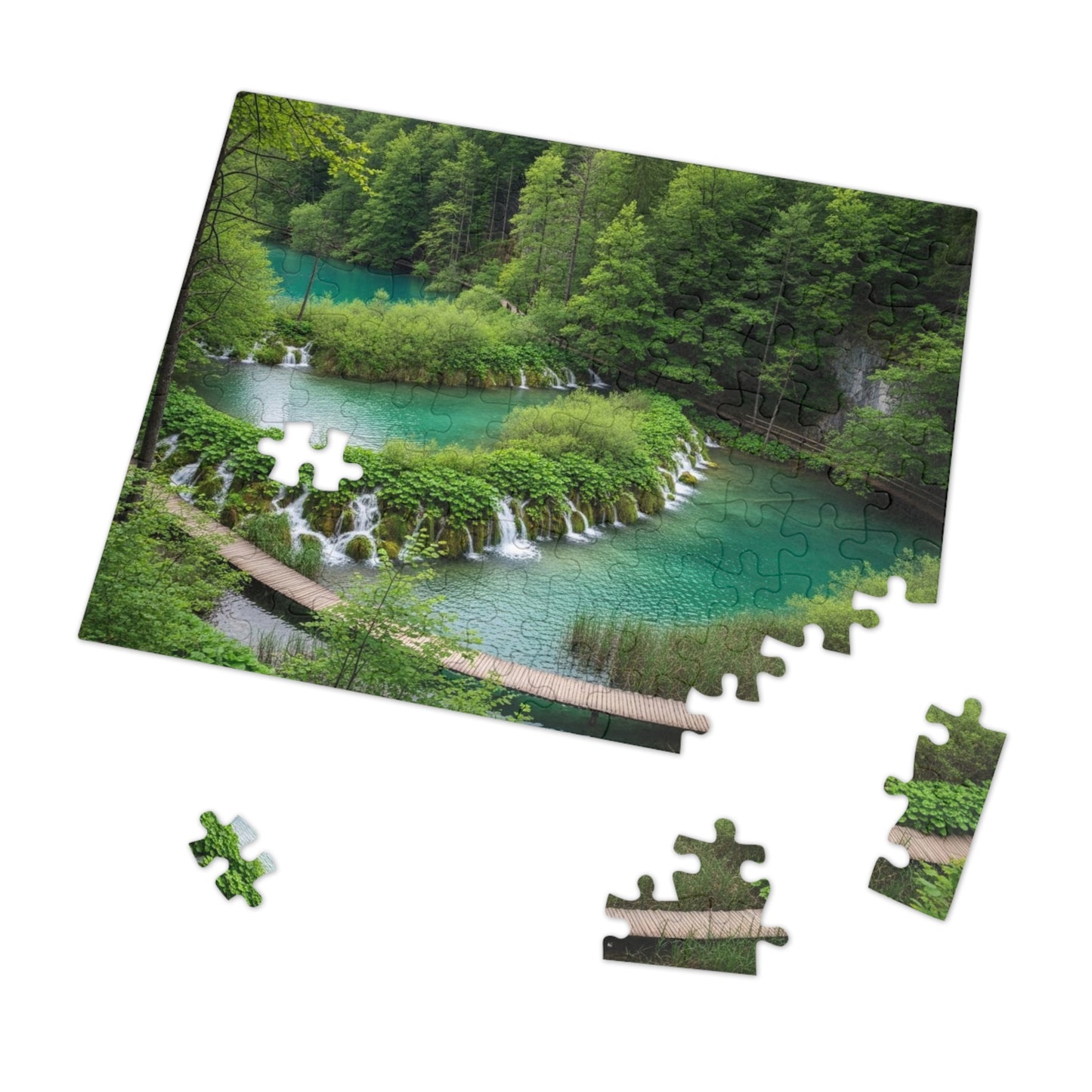 Plitvice Lakes National Park Jigsaw Puzzle 🌿 Emerald Waterfalls, Wooden Walkways & Croatian Nature Wonder