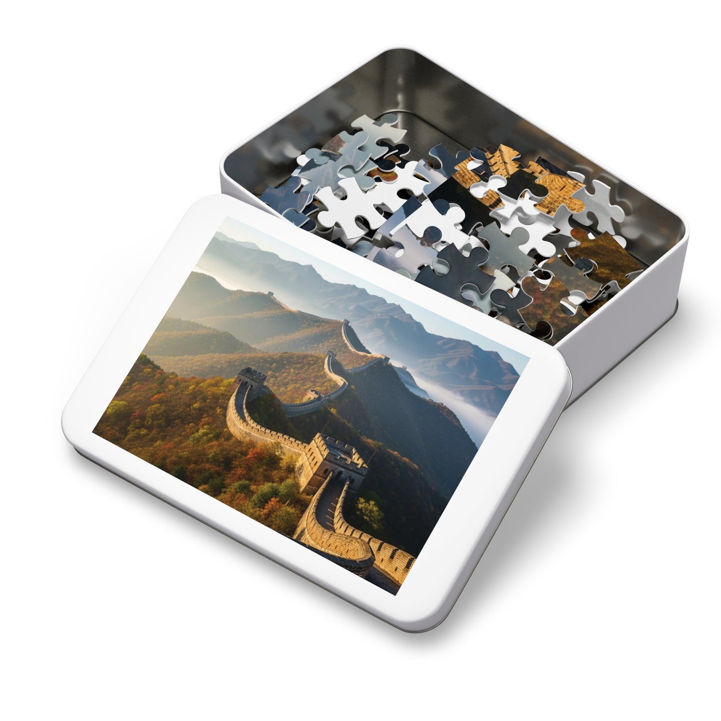 Great Wall of China Autumn Jigsaw Puzzle 🏯 Winding Stone Fortress, Mountain Ridges & Historic Wonder