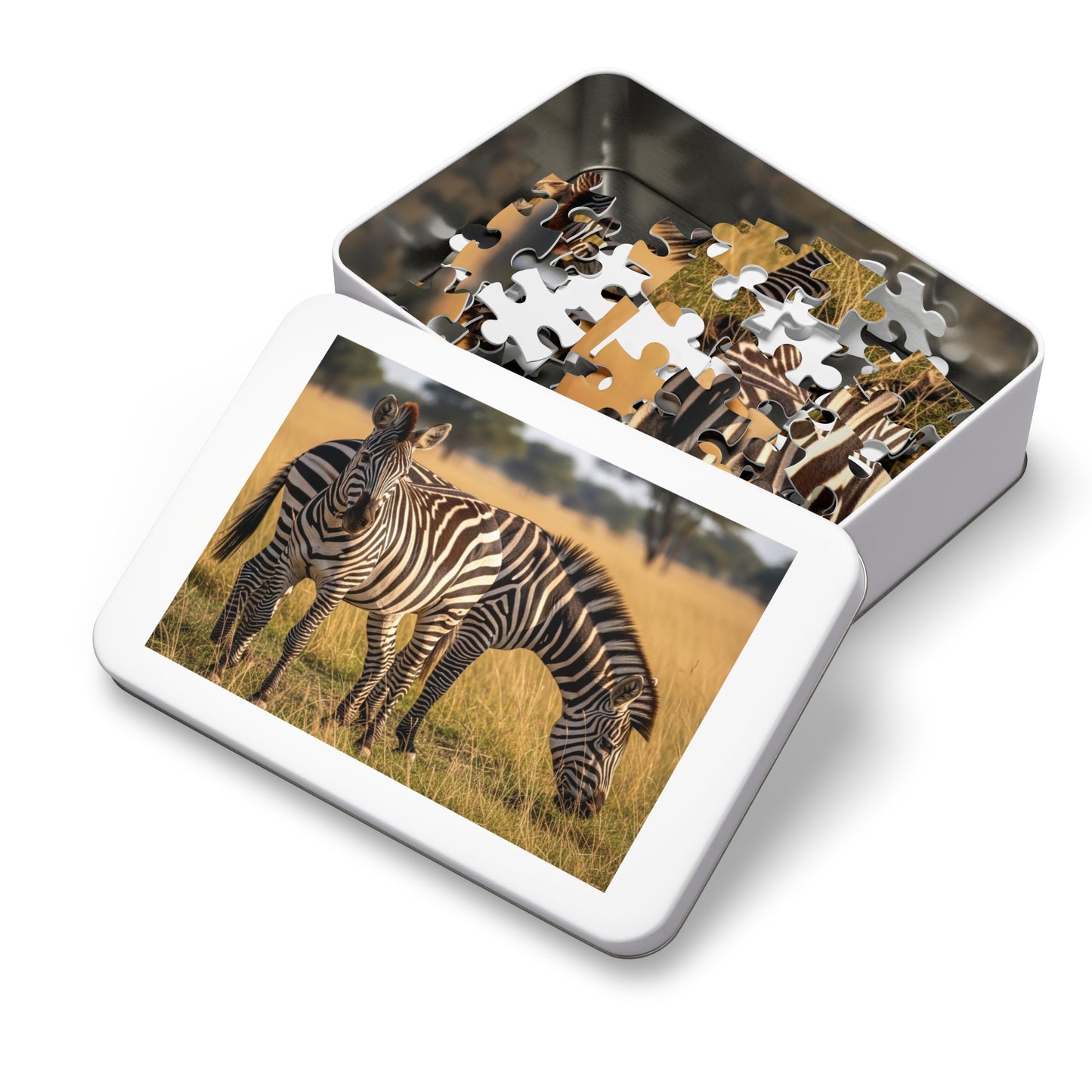 Zebra Savannah Jigsaw Puzzle African Wildlife Nature Grassland Art