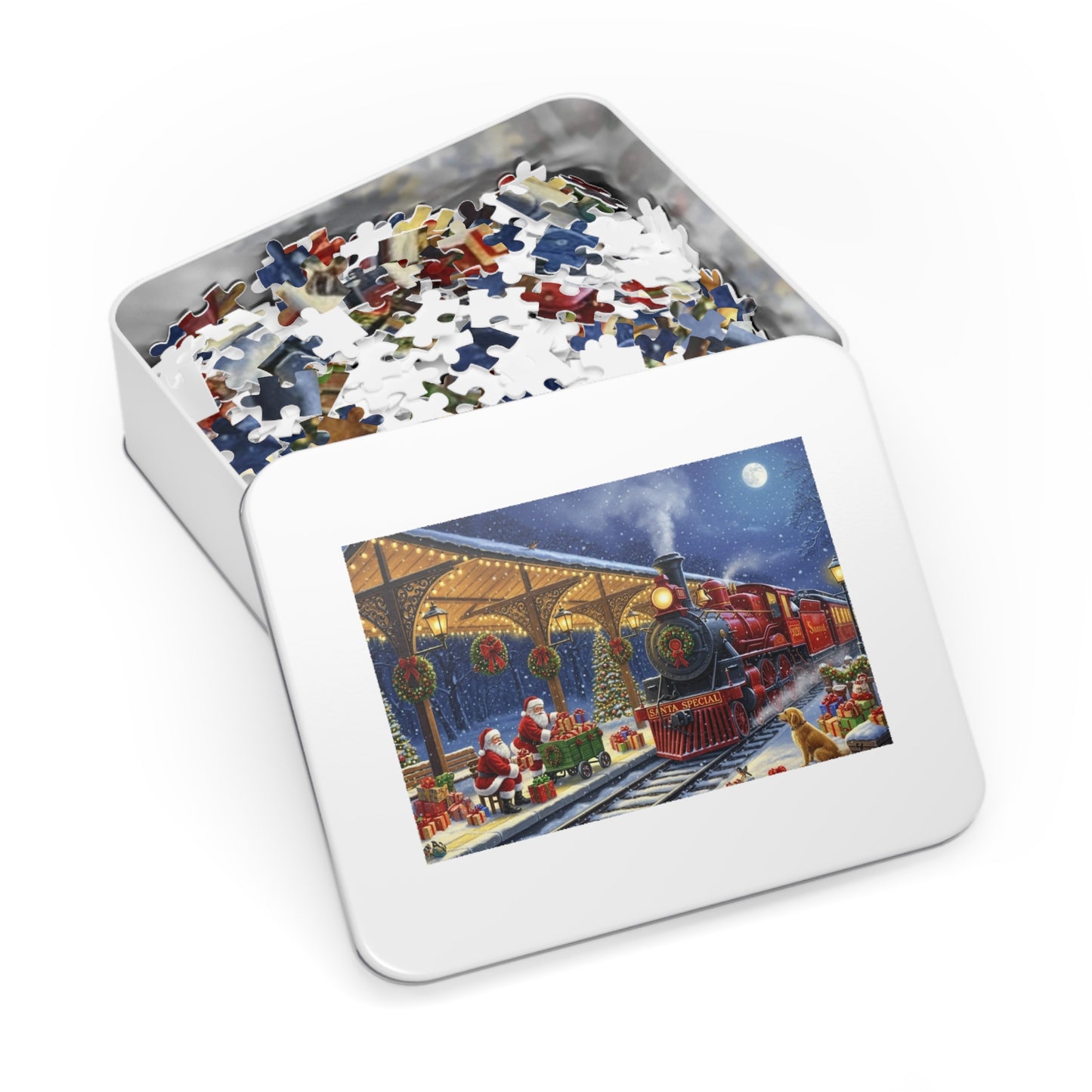 Santa Special Christmas Train Jigsaw Puzzle Magical Winter Night Scene