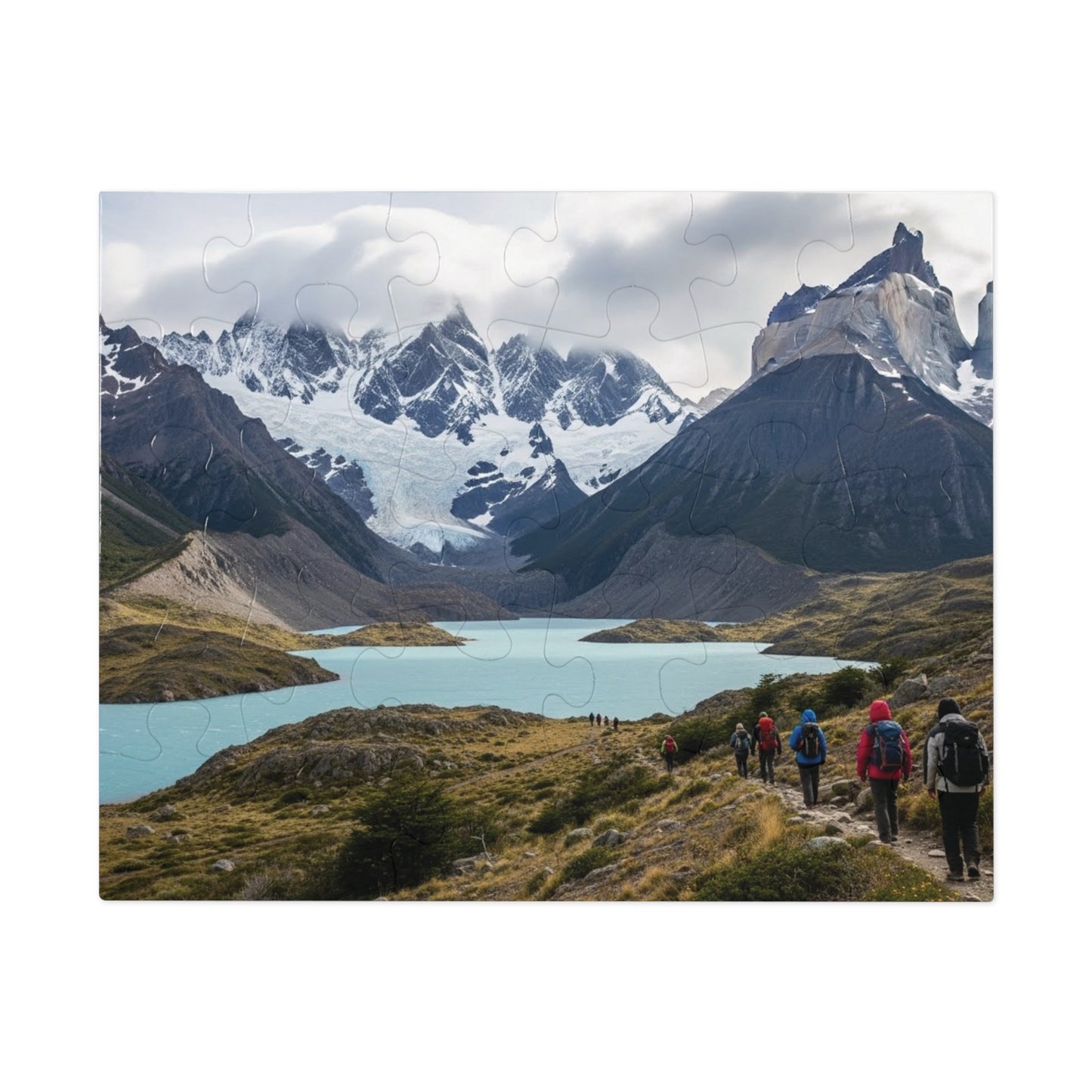 Patagonia Jigsaw Puzzle 🏔️ Turquoise Glacial Lake, Cuernos Peaks & Epic Hiking Landscape
