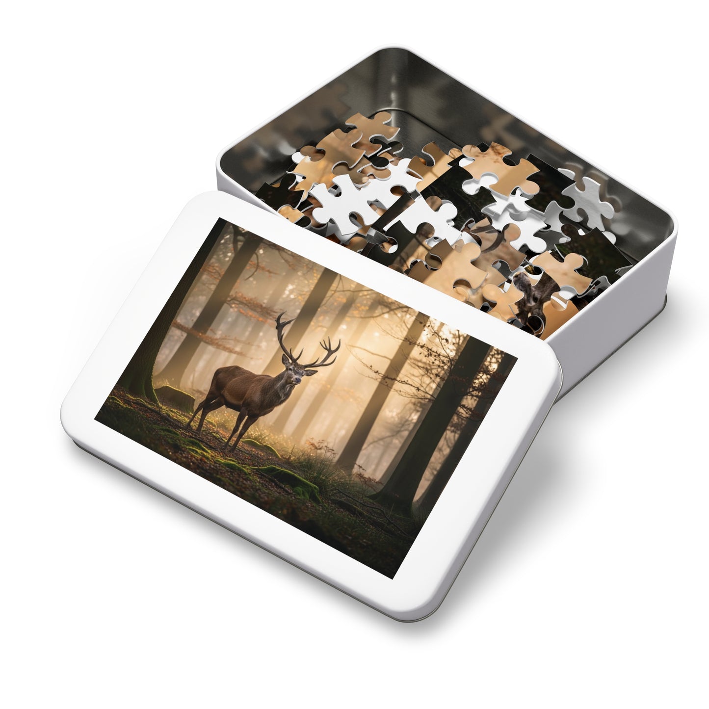 Stag Forest Jigsaw Puzzle Woodland Deer Nature Wildlife Art