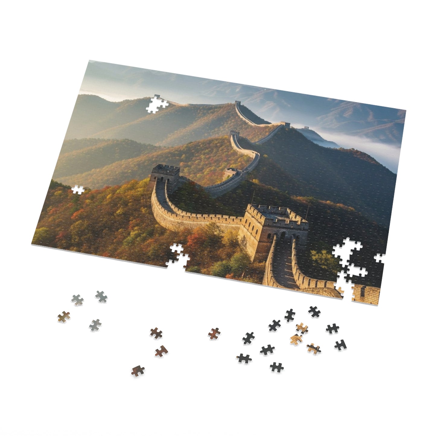 Great Wall of China Autumn Jigsaw Puzzle 🏯 Winding Stone Fortress, Mountain Ridges & Historic Wonder