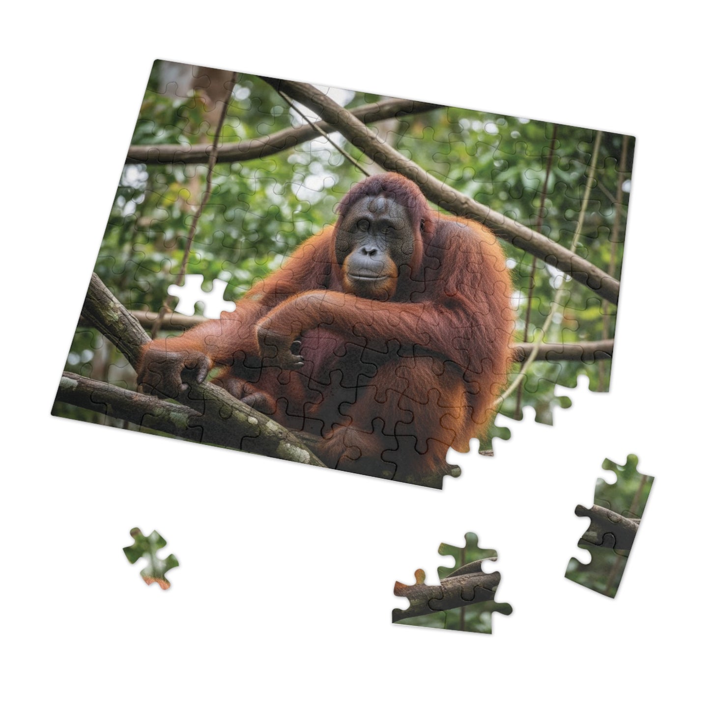 Orangutan Rainforest Serenity Jigsaw Puzzle | Majestic Wildlife Jungle Nature Scene