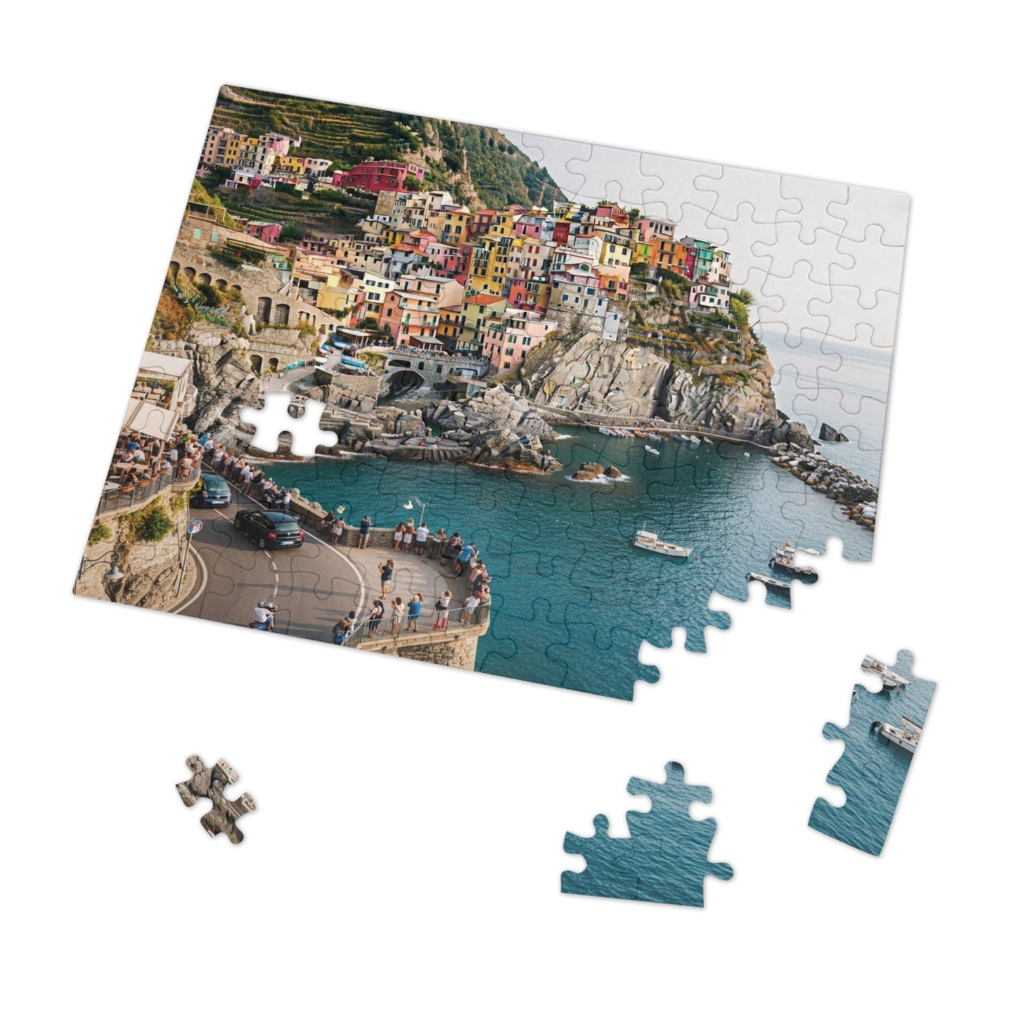 Manarola Cinque Terre Jigsaw Puzzle 🌊 Colorful Cliffside Village, Italian Riviera & Mediterranean Seaside View