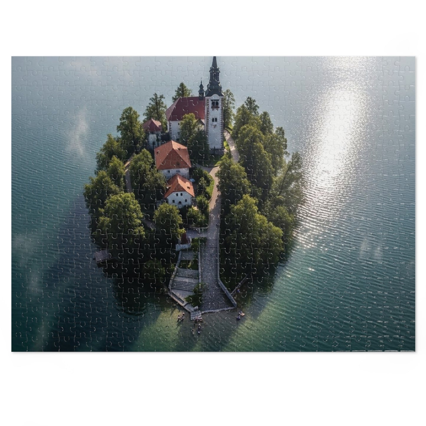 Island Church Aerial Jigsaw Puzzle