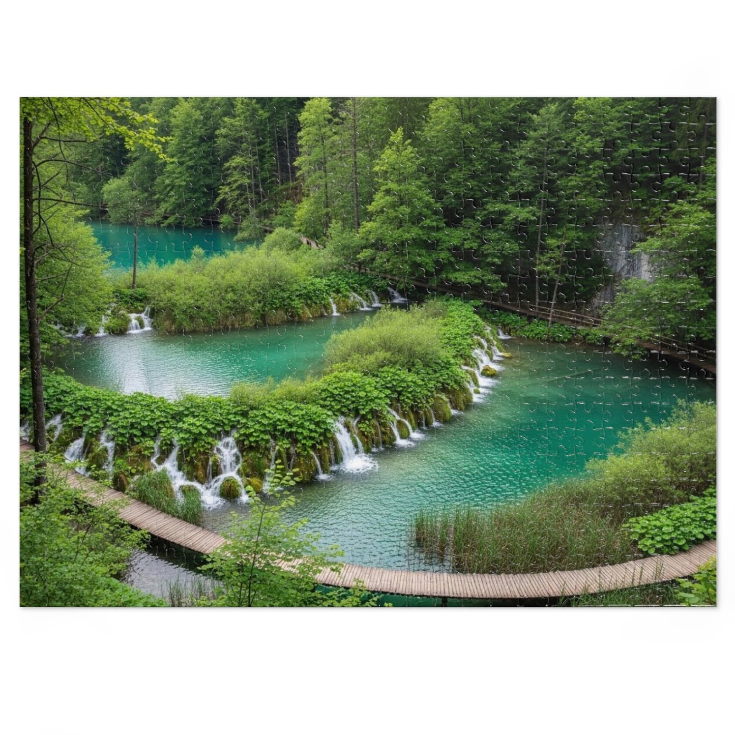 Plitvice Lakes National Park Jigsaw Puzzle 🌿 Emerald Waterfalls, Wooden Walkways & Croatian Nature Wonder