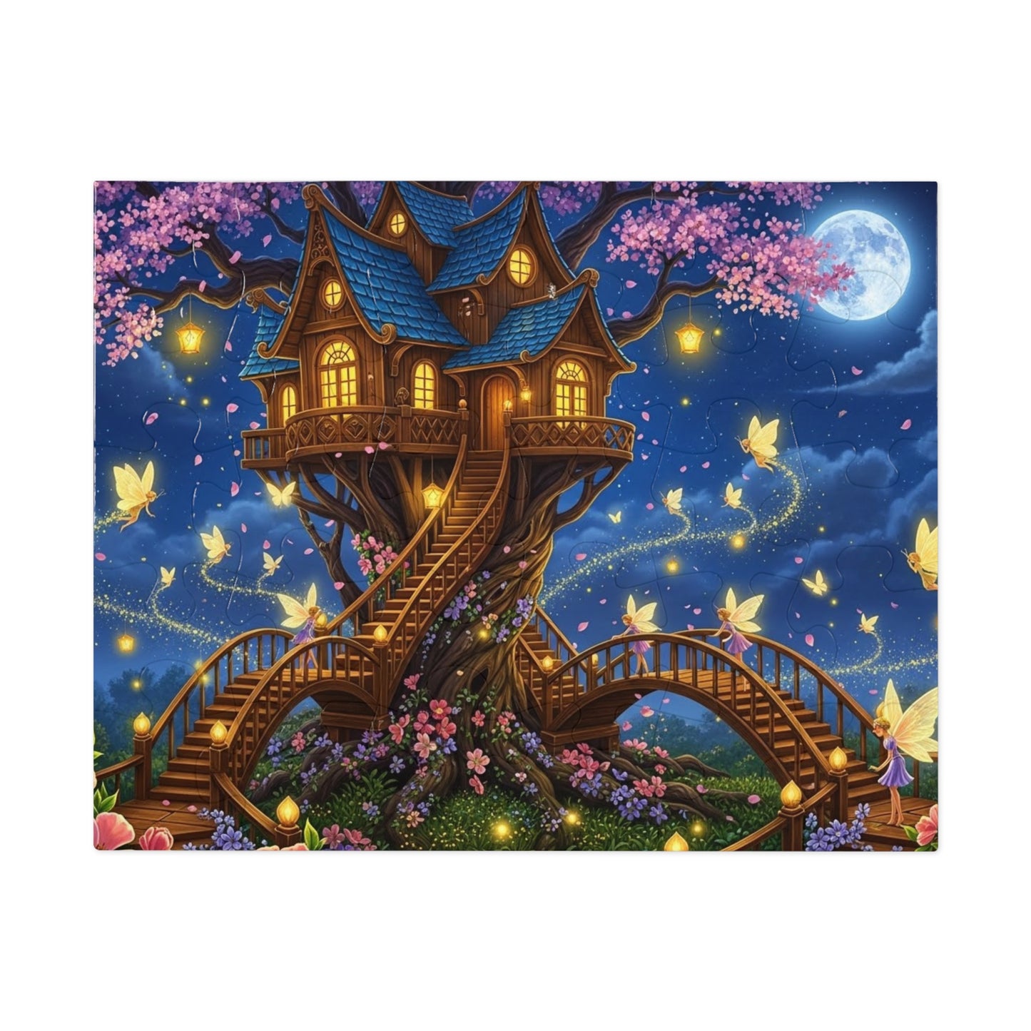 Moonlit Fairy Treehouse Jigsaw Puzzle