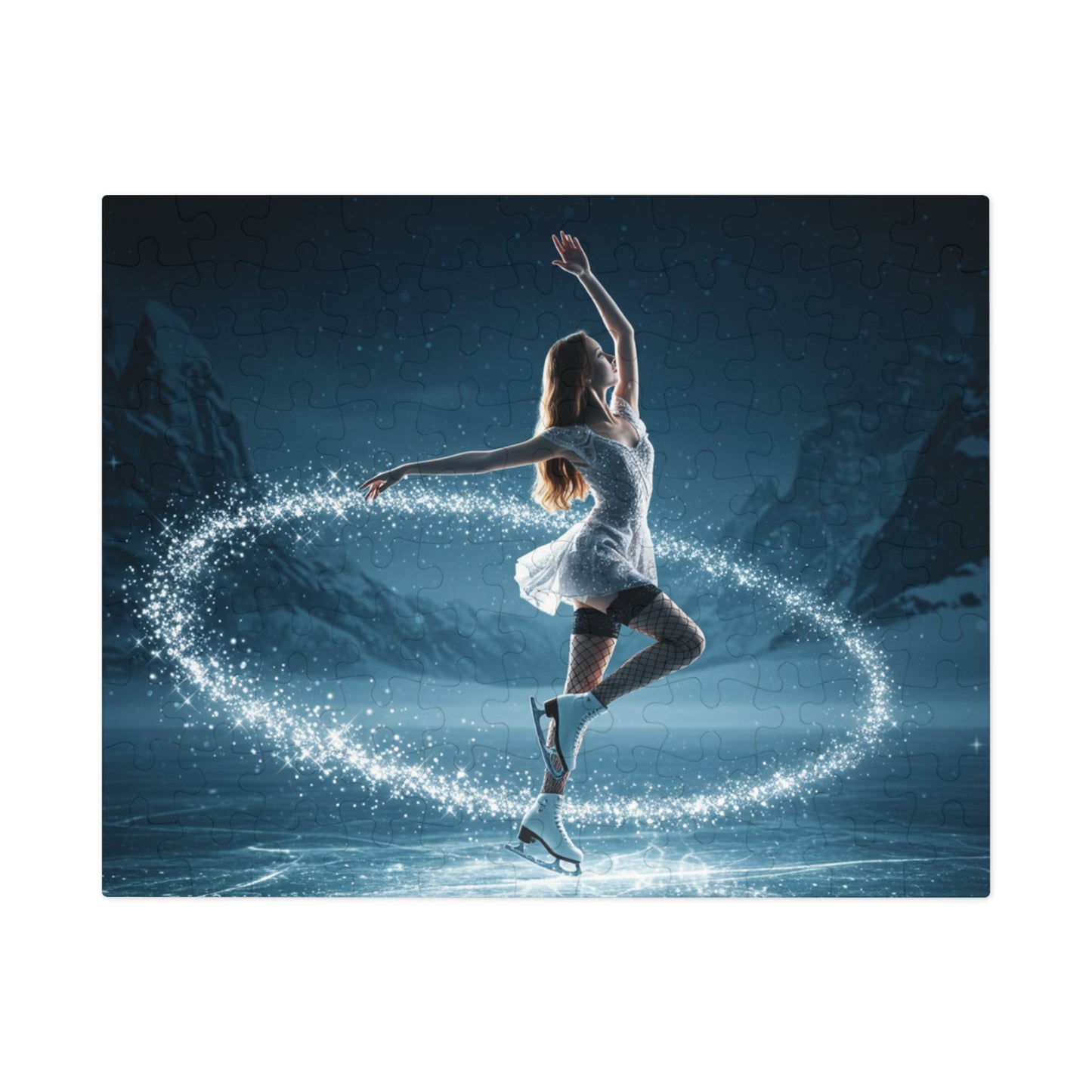 30, 110, 252, 500 Jigsaw Puzzle | Magical Ice Skater Puzzle | Winter Fantasy Jigsaw | Elegant Skater in Sparkling Motion | Enchanted Snow Scene | Multiple Sizes Available