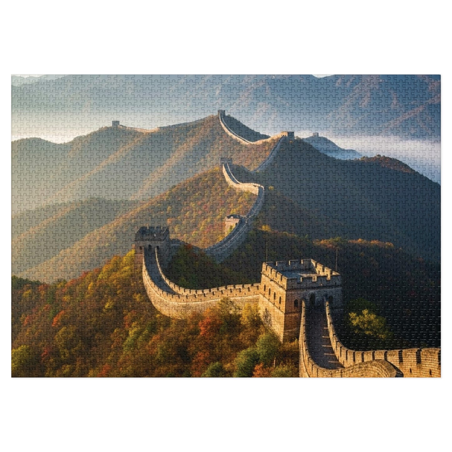 Great Wall of China Autumn Jigsaw Puzzle 🏯 Winding Stone Fortress, Mountain Ridges & Historic Wonder