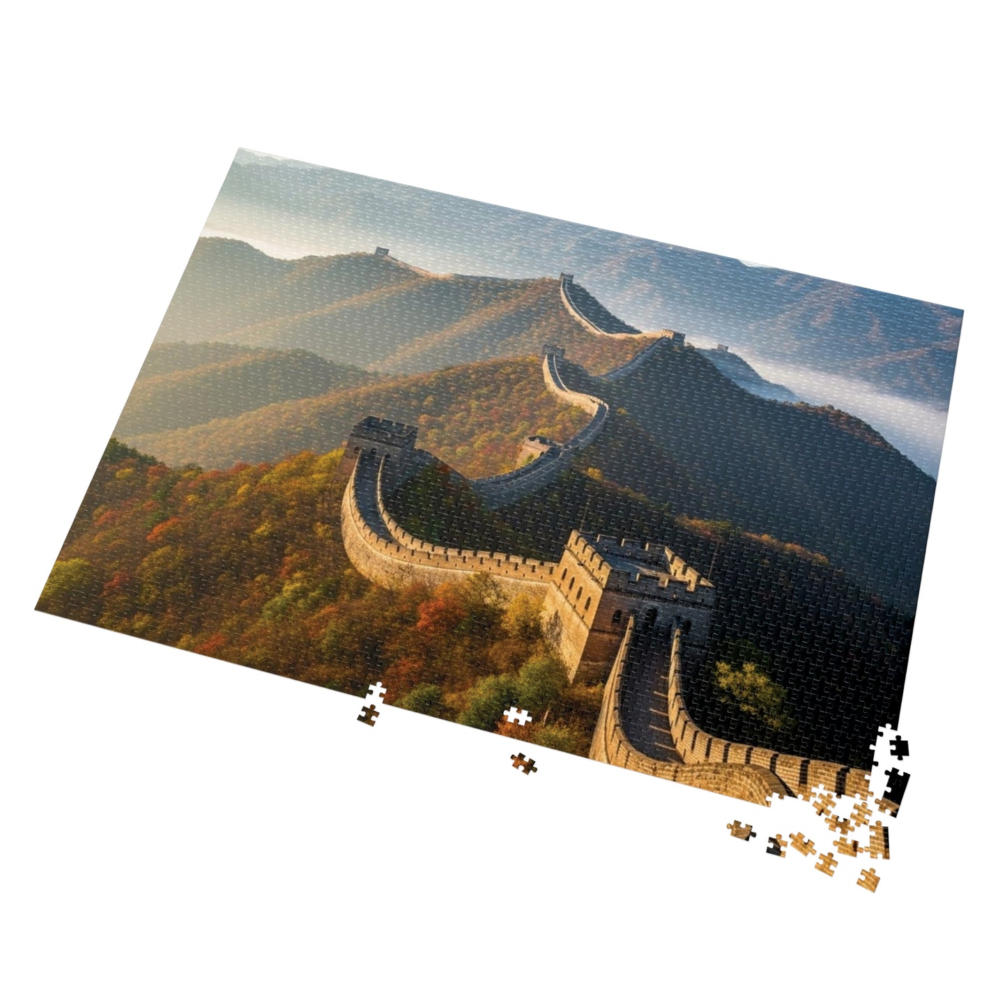 Great Wall of China Autumn Jigsaw Puzzle 🏯 Winding Stone Fortress, Mountain Ridges & Historic Wonder