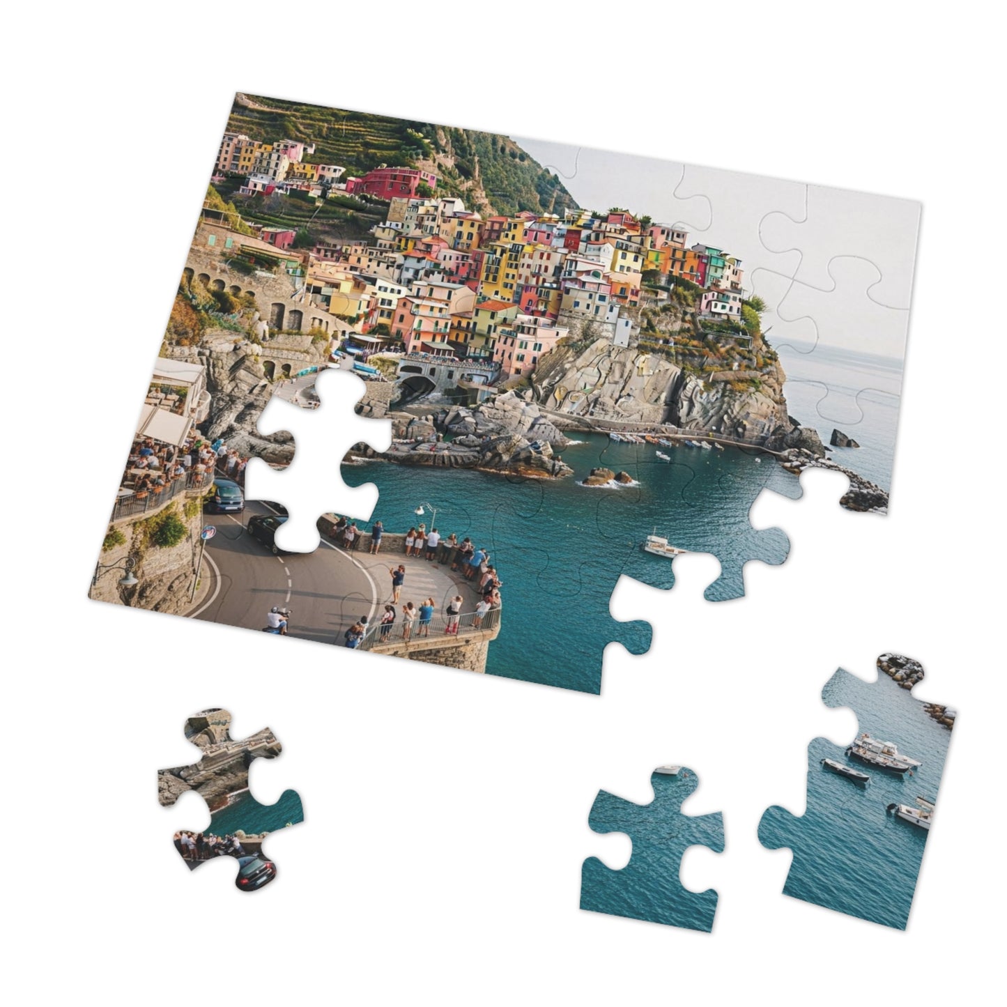Manarola Cinque Terre Jigsaw Puzzle 🌊 Colorful Cliffside Village, Italian Riviera & Mediterranean Seaside View