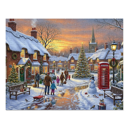 Snowy Christmas Village Jigsaw Puzzle