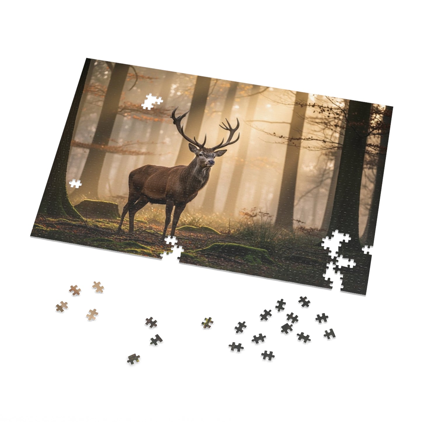 Stag Forest Jigsaw Puzzle Woodland Deer Nature Wildlife Art