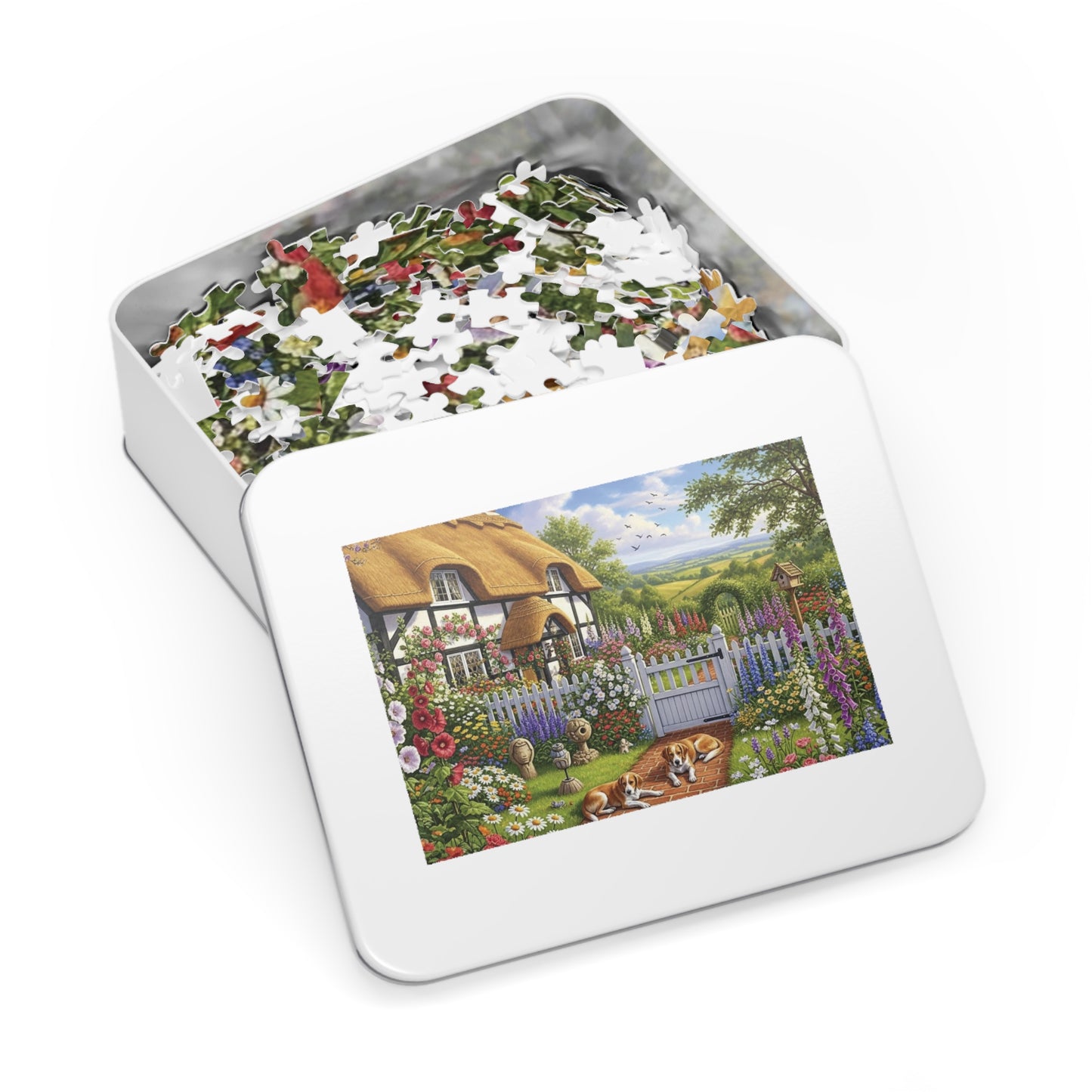 Cozy Cottage Garden Scene Jigsaw Puzzle English Country Home