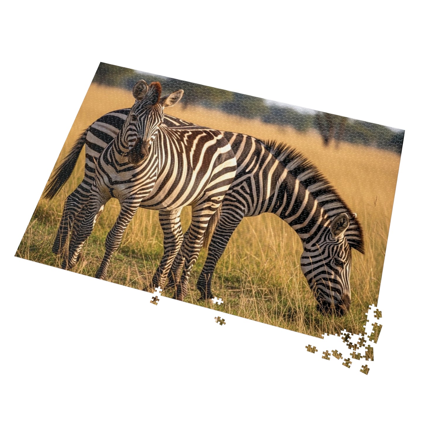 Zebra Savannah Jigsaw Puzzle African Wildlife Nature Grassland Art