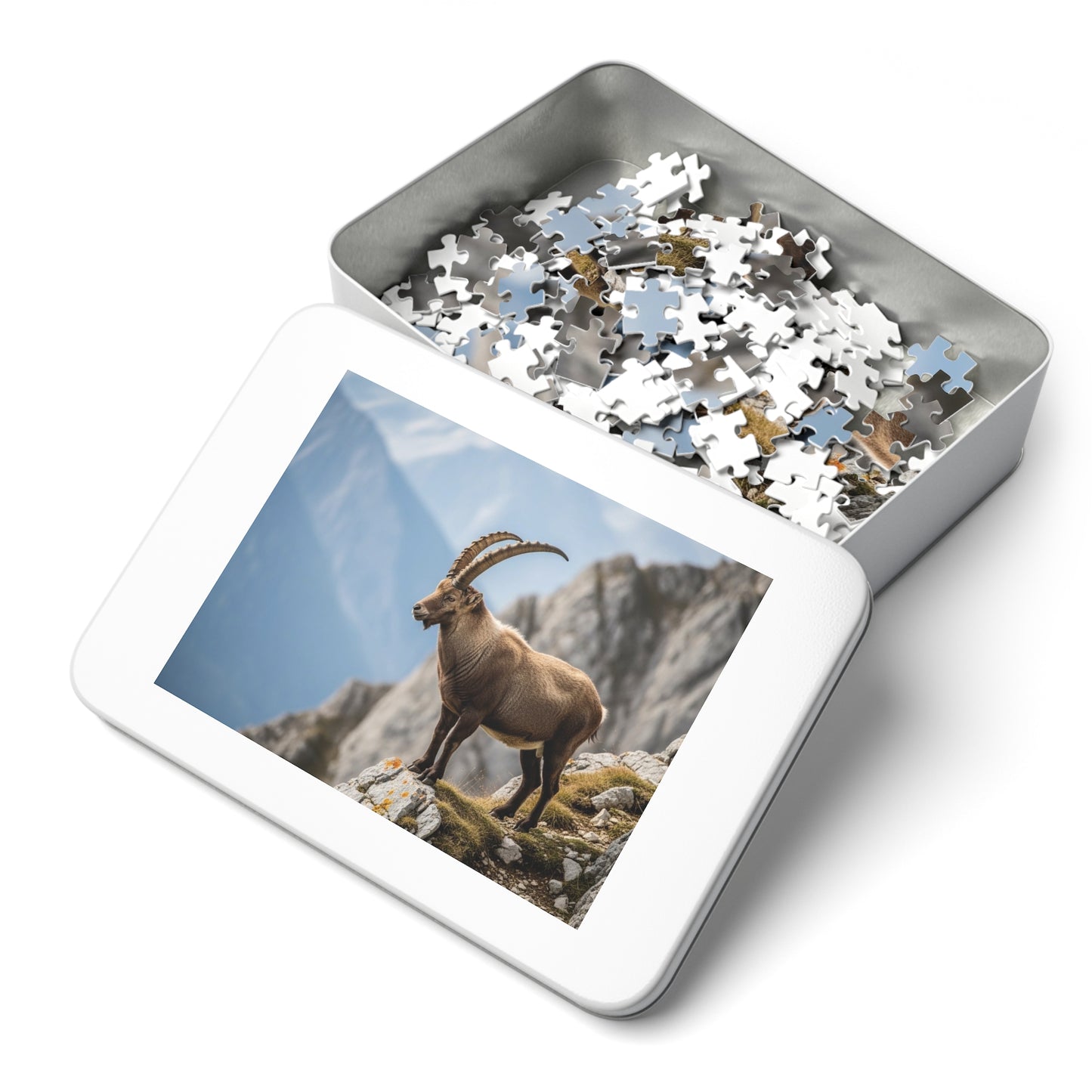 Alpine Ibex Scenic Jigsaw Puzzle (with Tin)