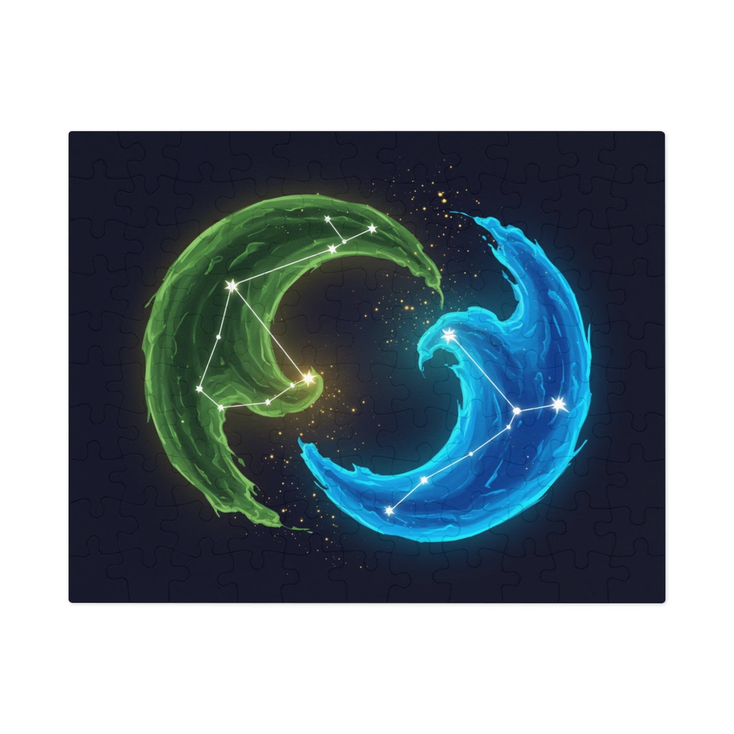 30, 110, 252, 500 pcs Cosmic Energy Flow Jigsaw Puzzle, Celestial Constellation Puzzle, Yin Yang Elements Puzzle, Constellations within Energy Waves