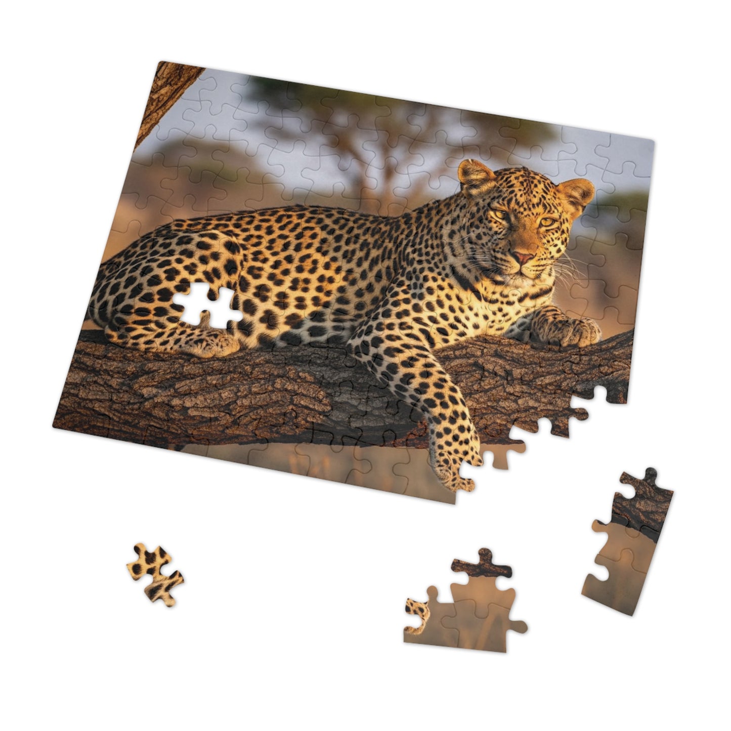 Leopard in Acacia Tree Jigsaw Puzzle