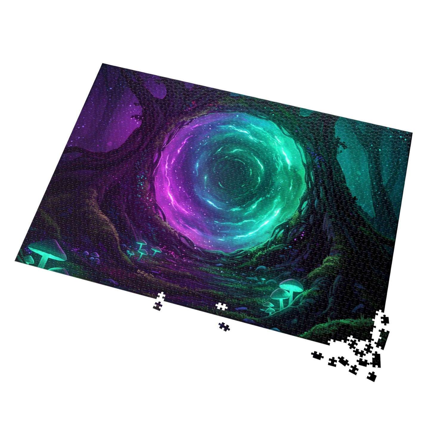 110, 252, 500, 1000, 2000 Mystical Portal Forest Jigsaw Puzzle – Glowing Tree Fantasy Jigsaw | Magical Night Forest Scene, Multiple Sizes |  Dreamlike Fantasy Artwork