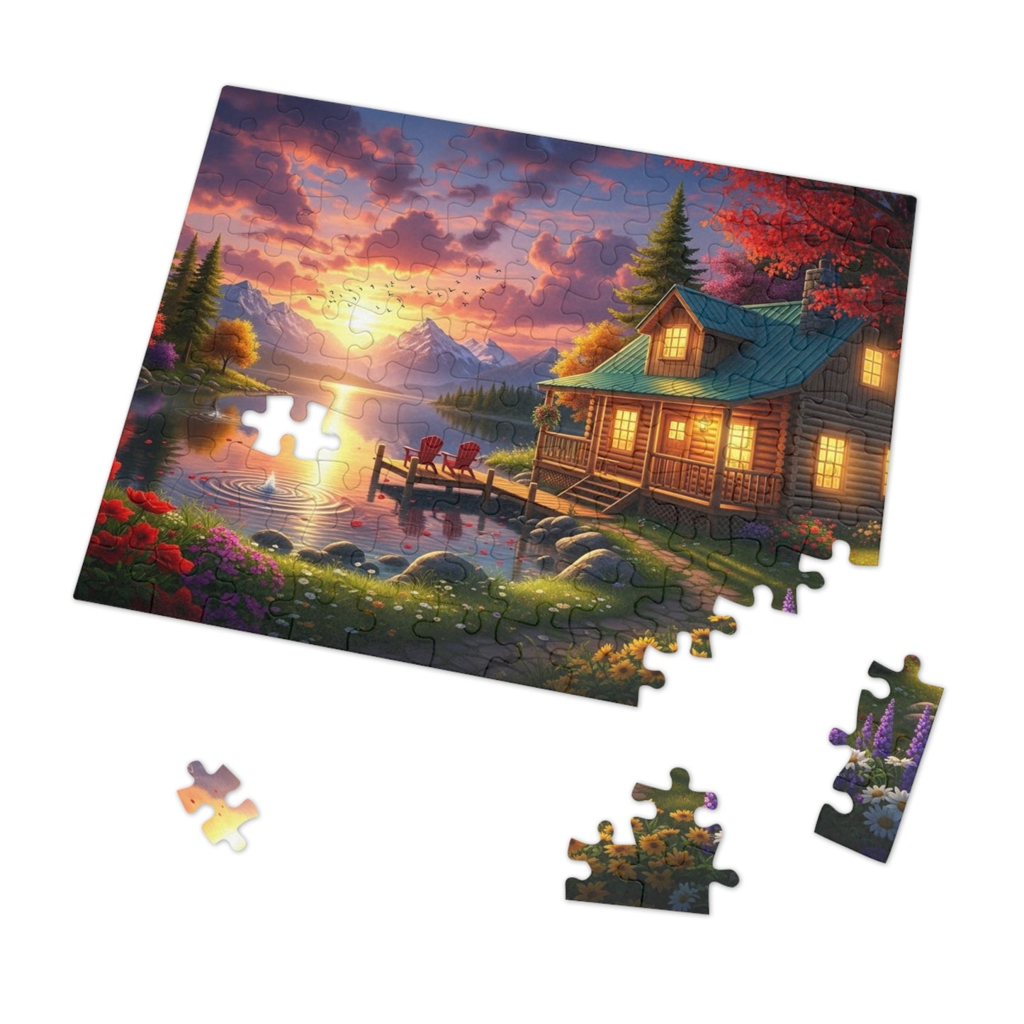 Sunset Lakeside Jigsaw Puzzle