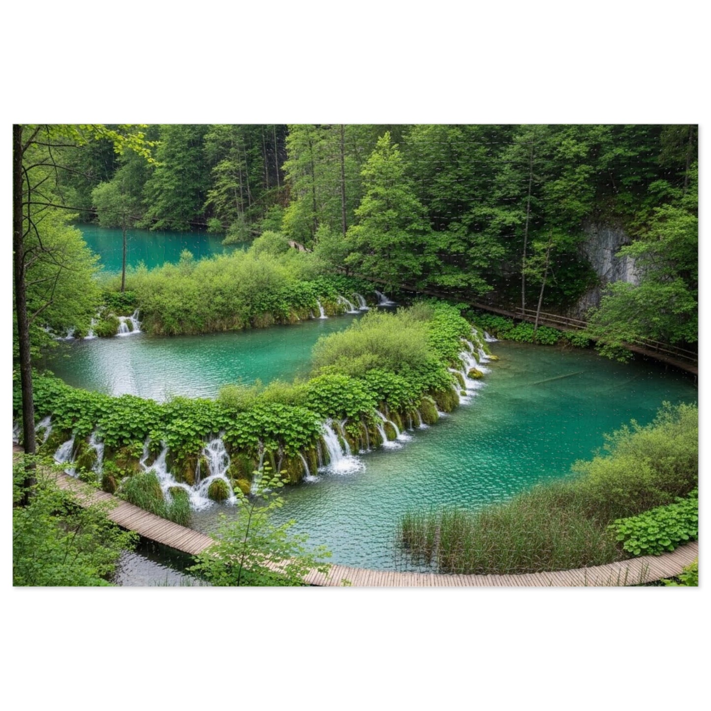 Plitvice Lakes National Park Jigsaw Puzzle 🌿 Emerald Waterfalls, Wooden Walkways & Croatian Nature Wonder