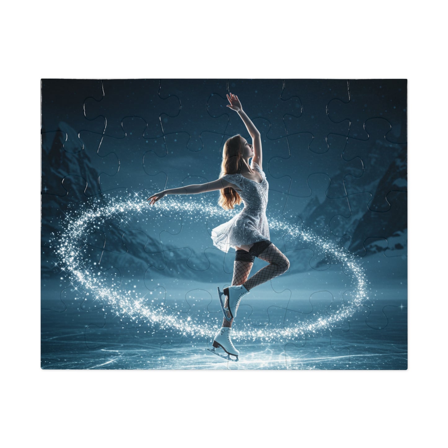 30, 110, 252, 500 Jigsaw Puzzle | Magical Ice Skater Puzzle | Winter Fantasy Jigsaw | Elegant Skater in Sparkling Motion | Enchanted Snow Scene | Multiple Sizes Available
