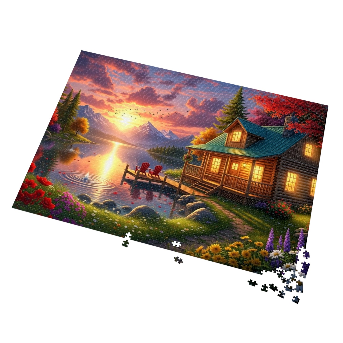 Sunset Lakeside Jigsaw Puzzle