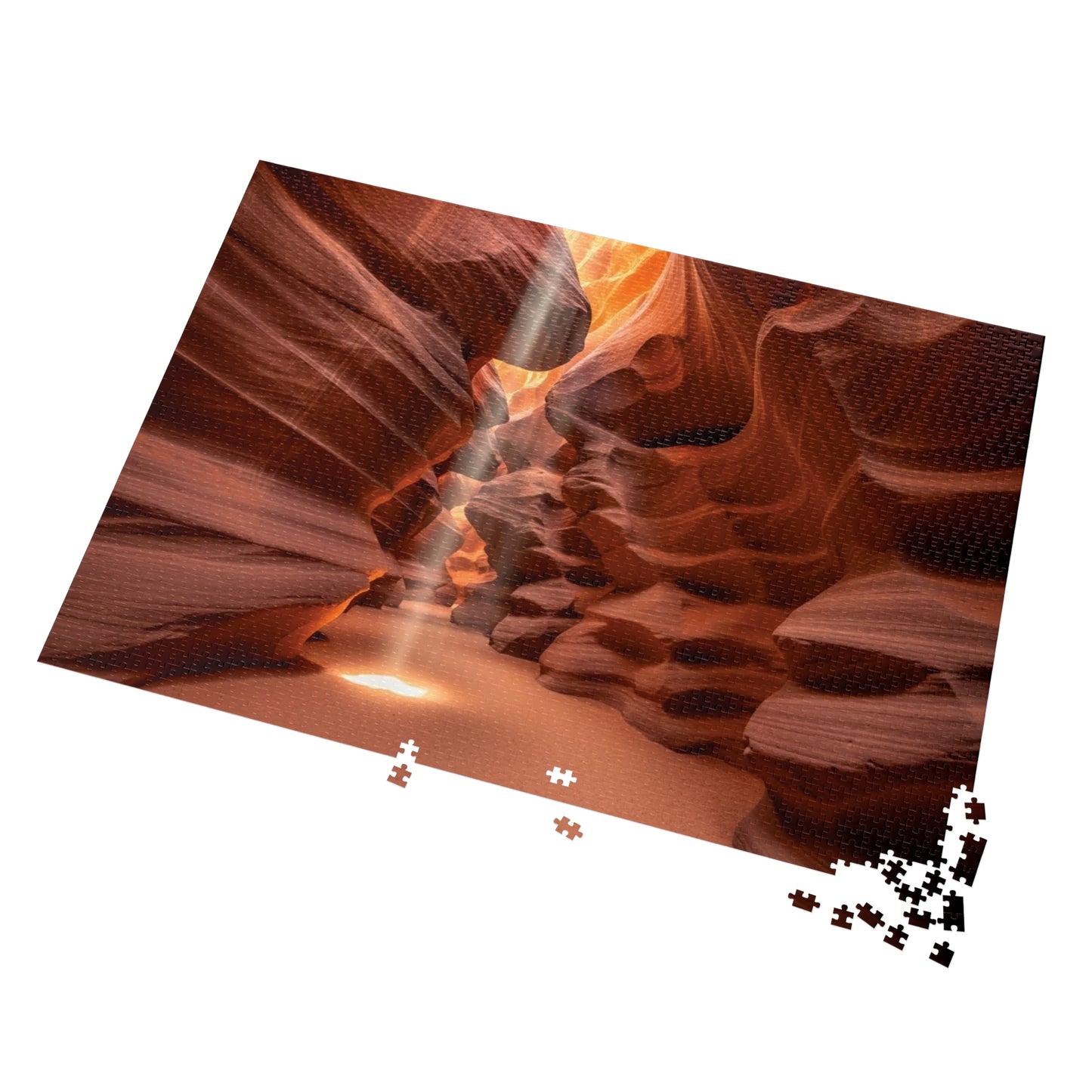 Antelope Canyon Light Beam Jigsaw Puzzle 🌄 Flowing Sandstone, Desert Slot Canyon & Golden Sun Rays