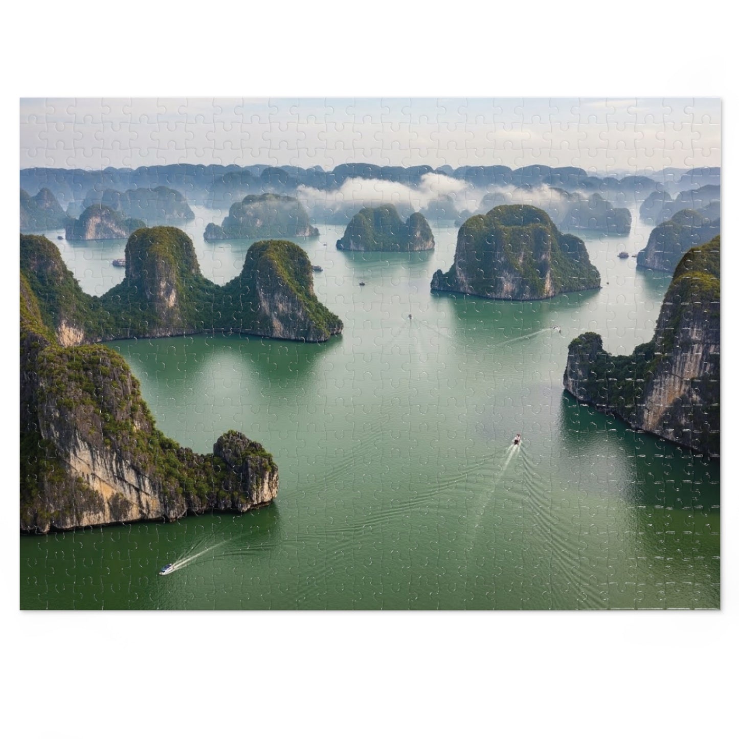 Ha Long Bay Limestone Islands Jigsaw Puzzle 🌊 Emerald Waters, Karst Cliffs & Iconic Vietnam Seascape