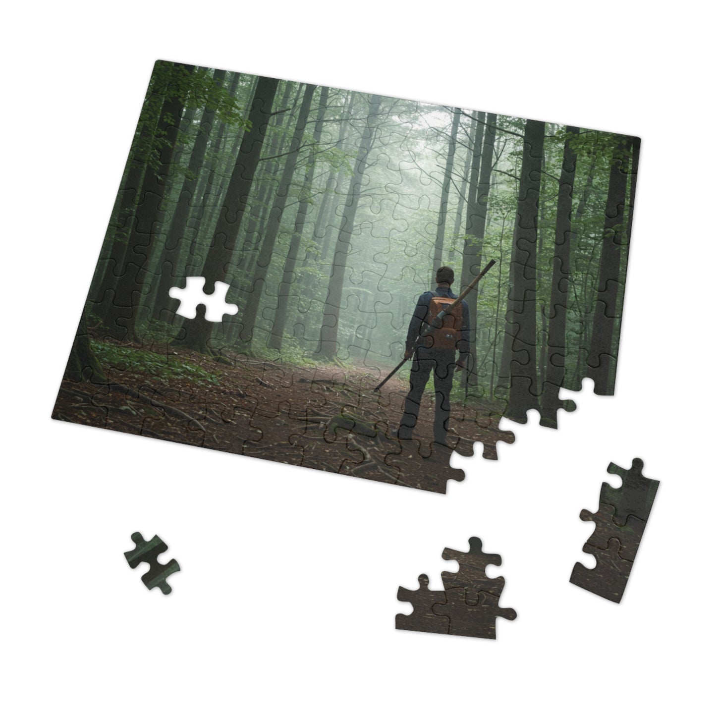 110, 252, 500, 1000, 2000 Forest Adventure Jigsaw Puzzle with Tin, Deep Forest Hike Puzzle – Explorer, Foggy Forest Trail Puzzle, Into the Forest, Explorer’s Path, Forest Silence