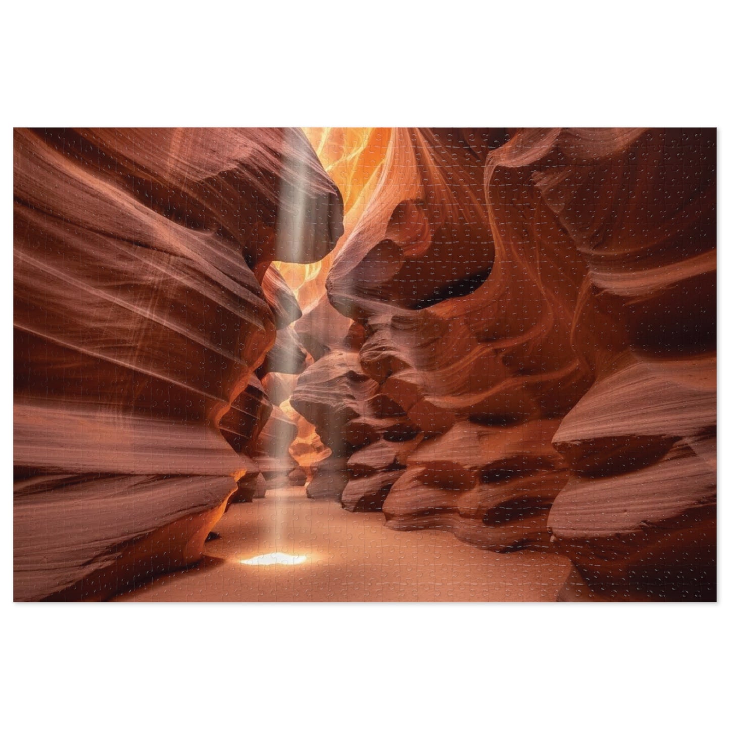 Antelope Canyon Light Beam Jigsaw Puzzle 🌄 Flowing Sandstone, Desert Slot Canyon & Golden Sun Rays