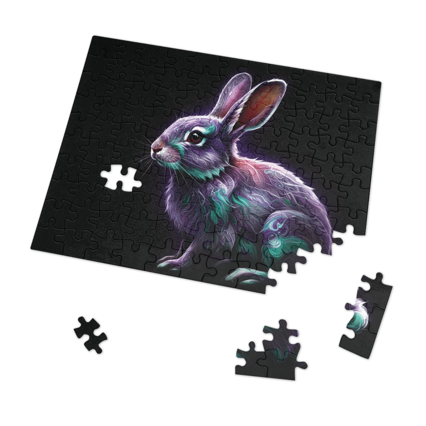 30, 110, 252, 500 Mystical Rabbit Jigsaw Puzzle, Mystical Bunny Puzzle, Radiant and Magical Animal Puzzle, Bright and Enchanted Creature Art