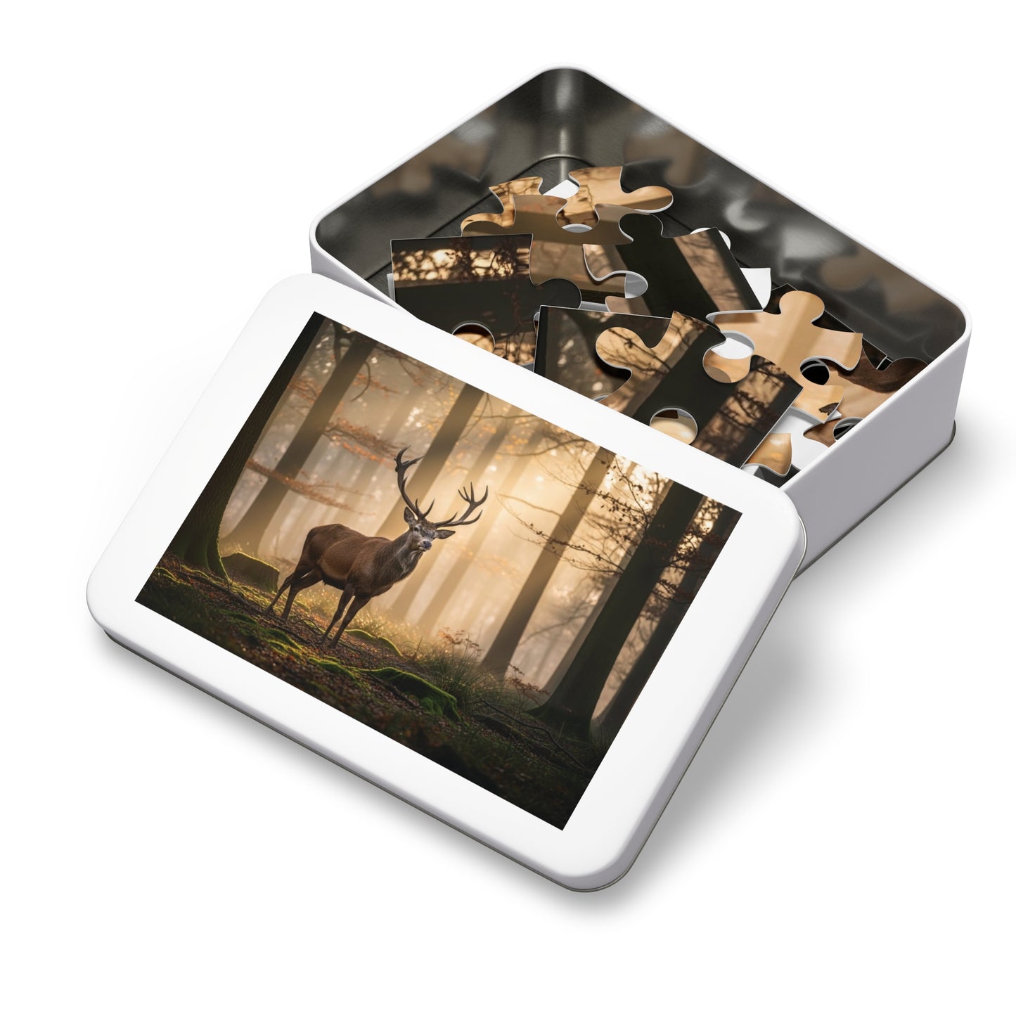 Stag Forest Jigsaw Puzzle Woodland Deer Nature Wildlife Art