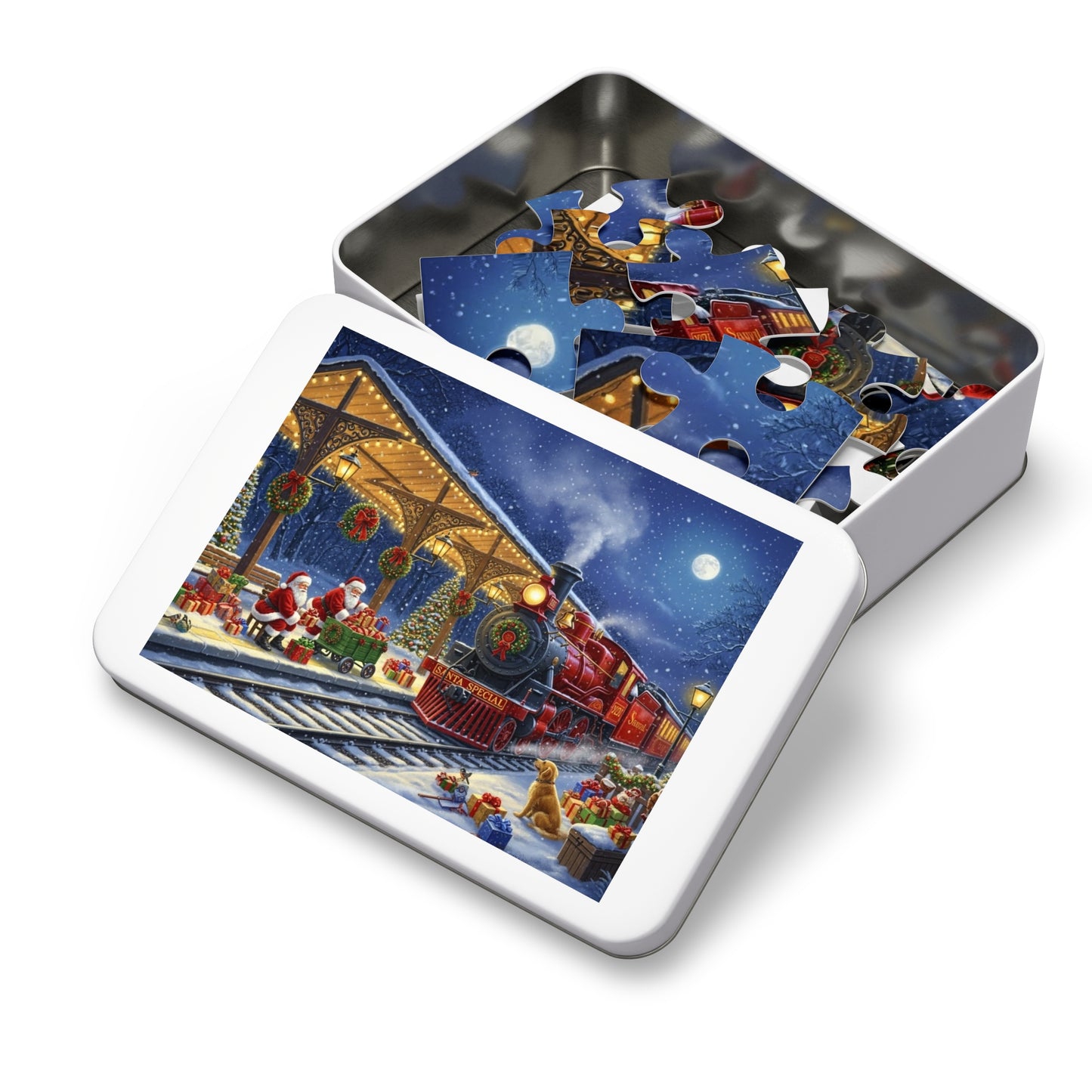 Santa Special Christmas Train Jigsaw Puzzle Magical Winter Night Scene