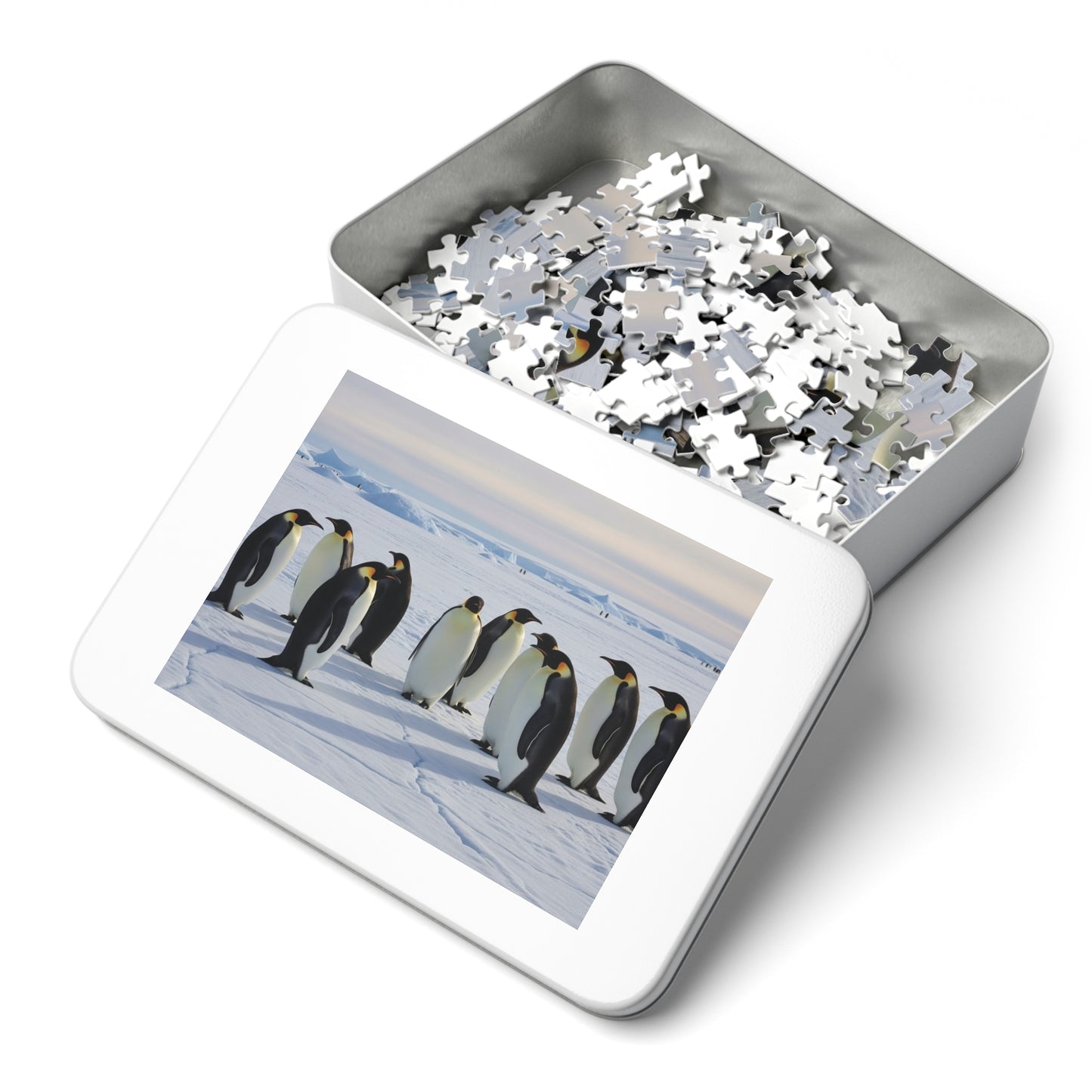 Emperor Penguins Arctic Jigsaw Puzzle | Serene Polar Wildlife Ice Landscape Scene