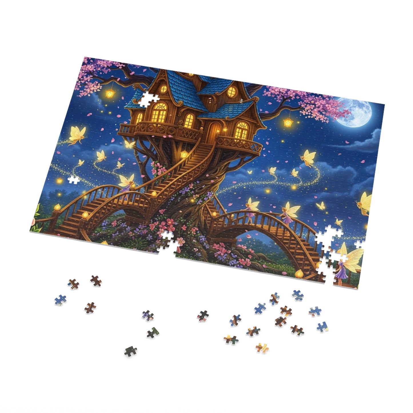 Moonlit Fairy Treehouse Jigsaw Puzzle