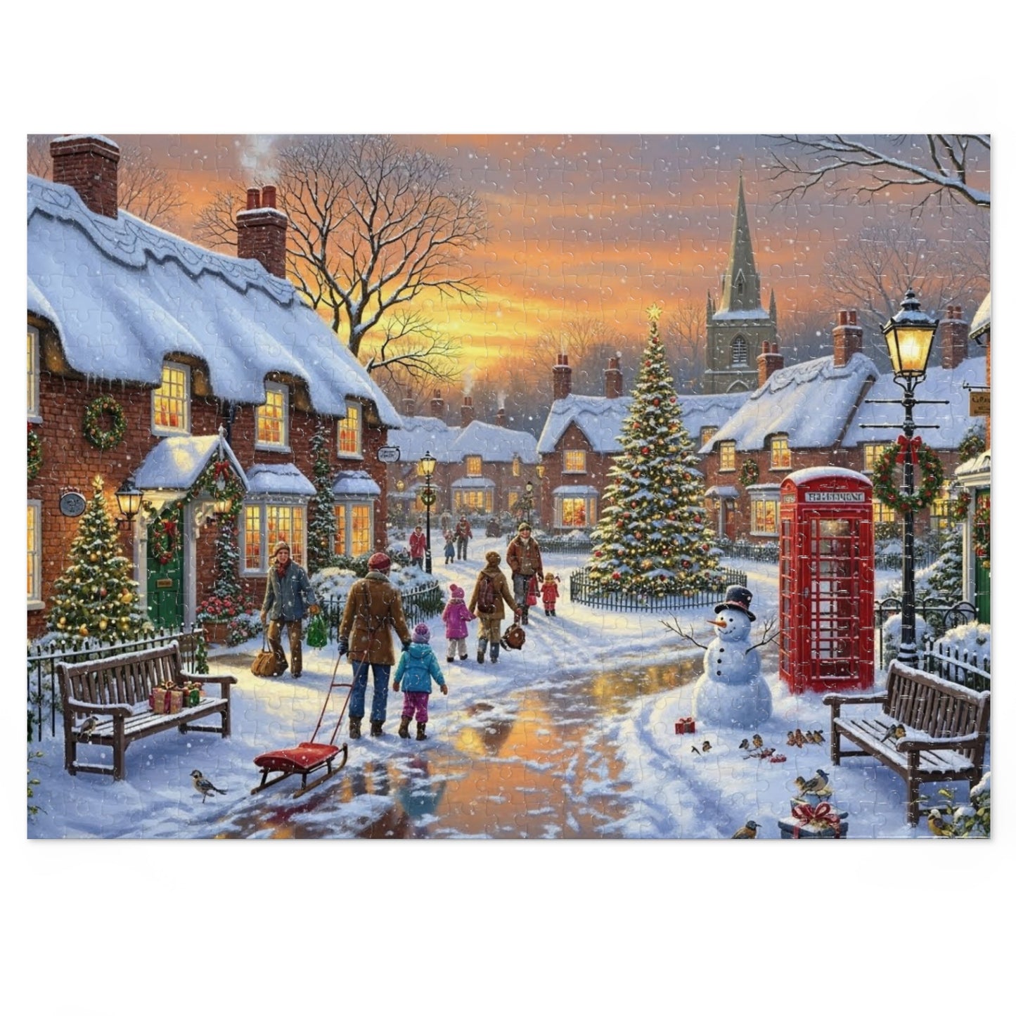 Snowy Christmas Village Jigsaw Puzzle