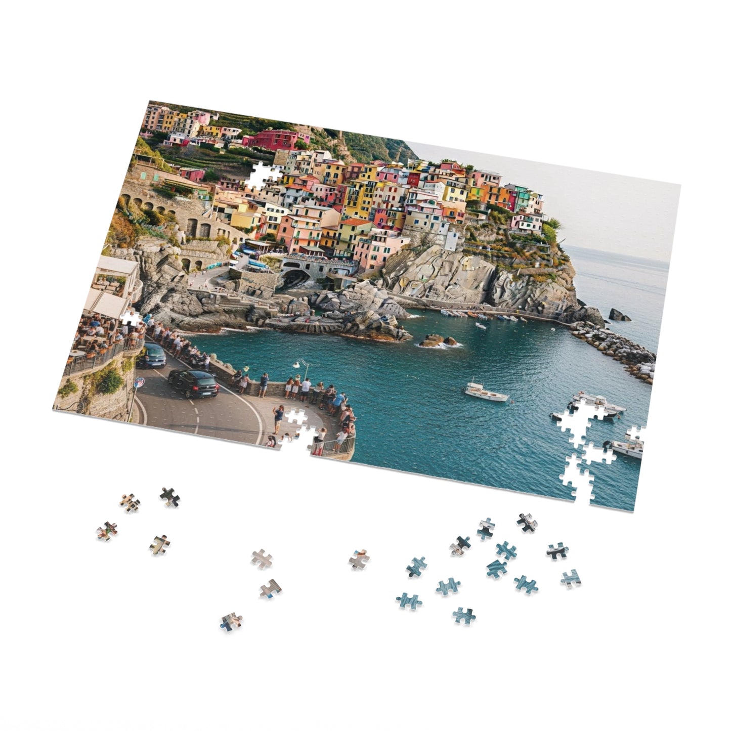 Manarola Cinque Terre Jigsaw Puzzle 🌊 Colorful Cliffside Village, Italian Riviera & Mediterranean Seaside View