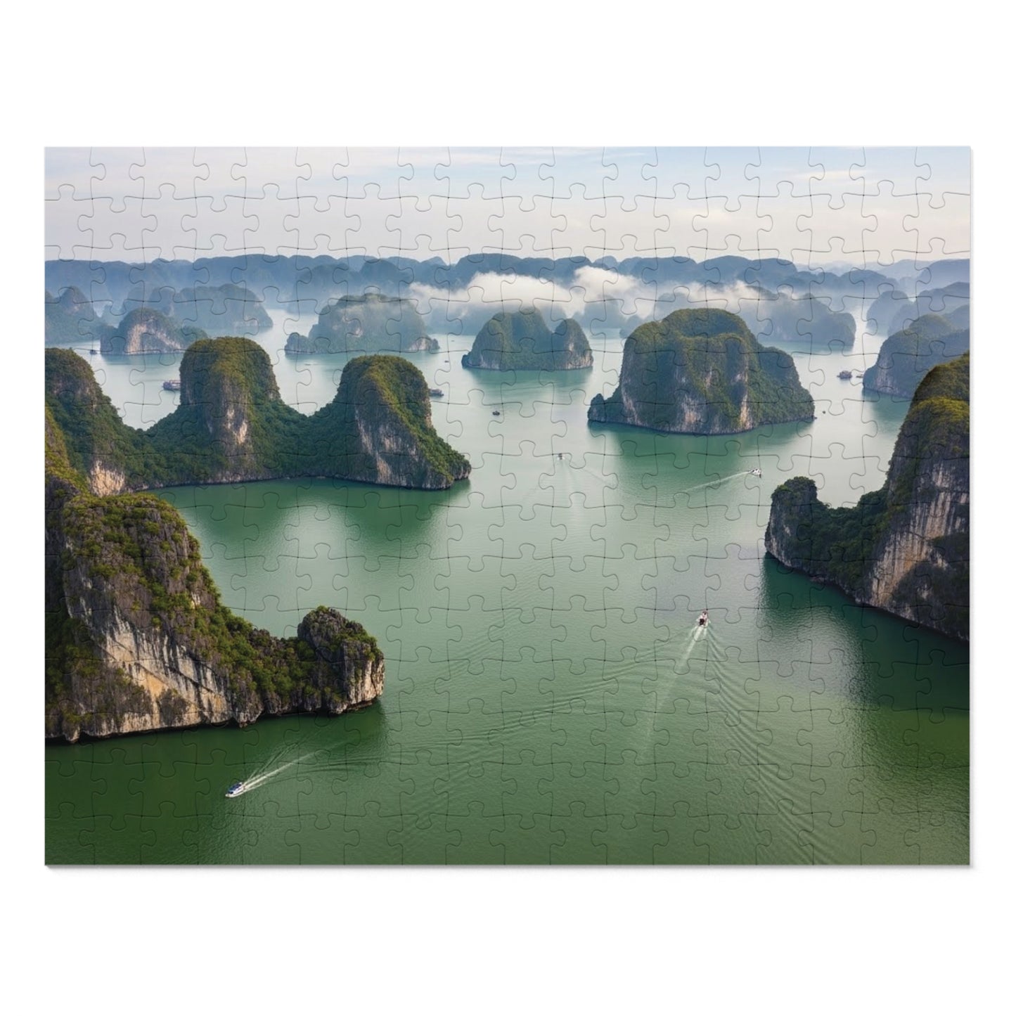 Ha Long Bay Limestone Islands Jigsaw Puzzle 🌊 Emerald Waters, Karst Cliffs & Iconic Vietnam Seascape