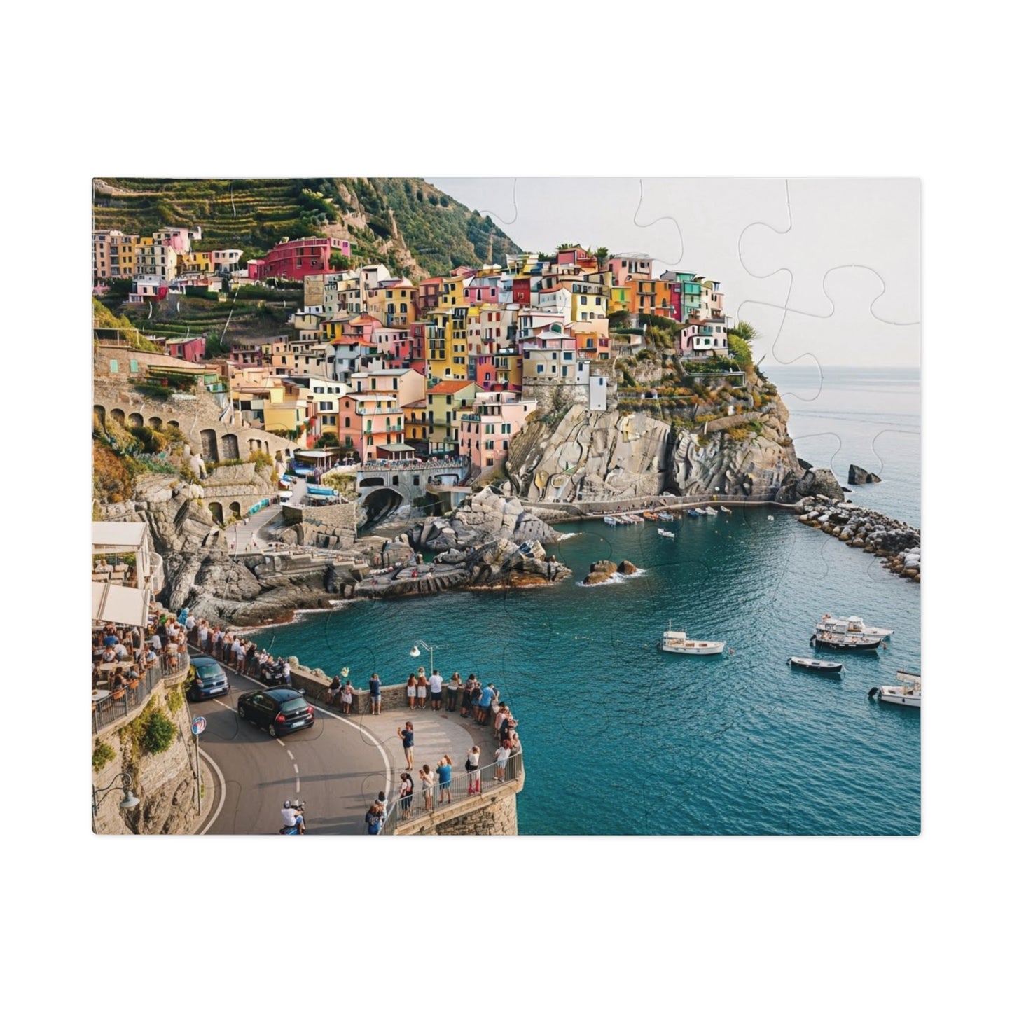 Manarola Cinque Terre Jigsaw Puzzle 🌊 Colorful Cliffside Village, Italian Riviera & Mediterranean Seaside View